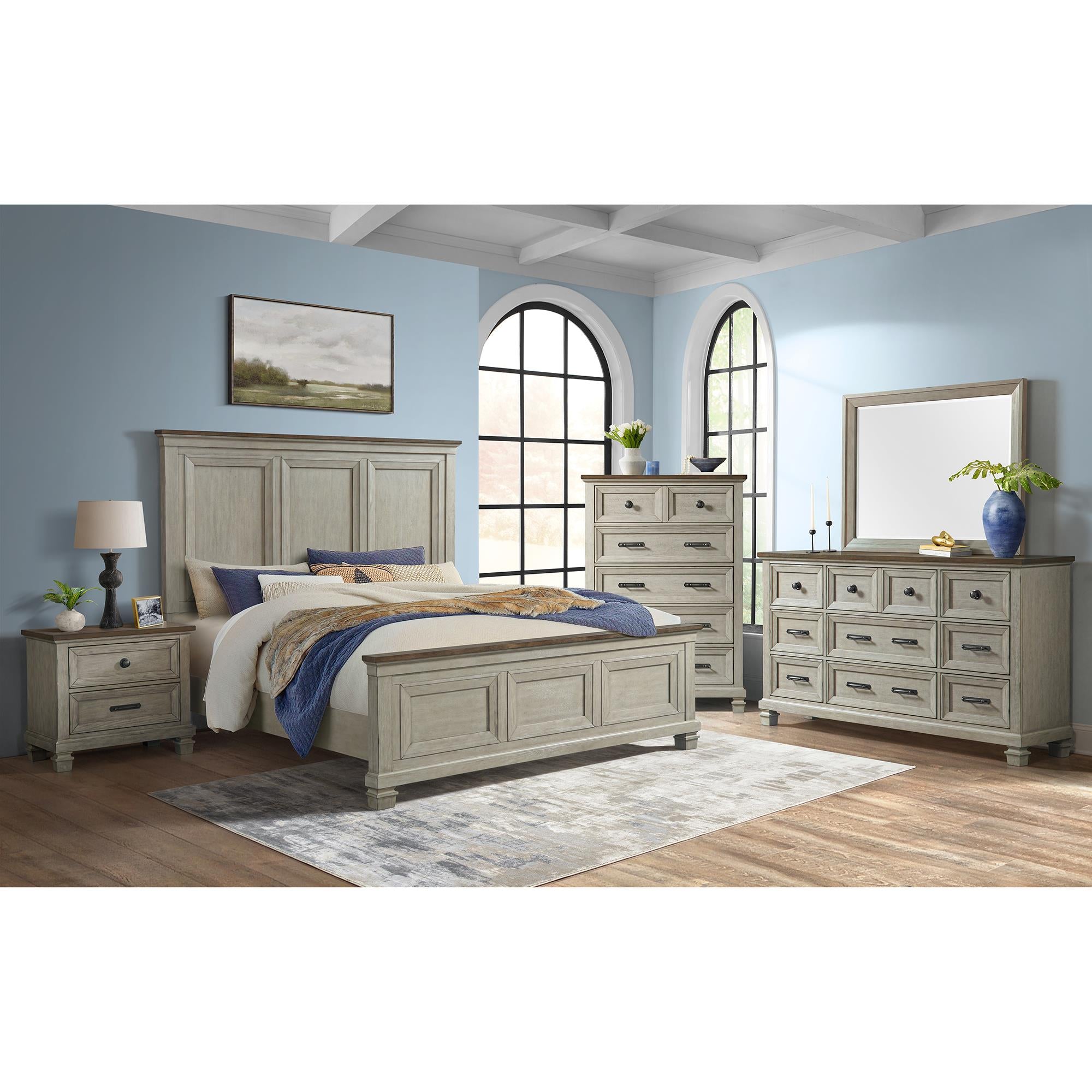  Elements International Farmington B-9890-7-KB King Panel Bed IMAGE 3