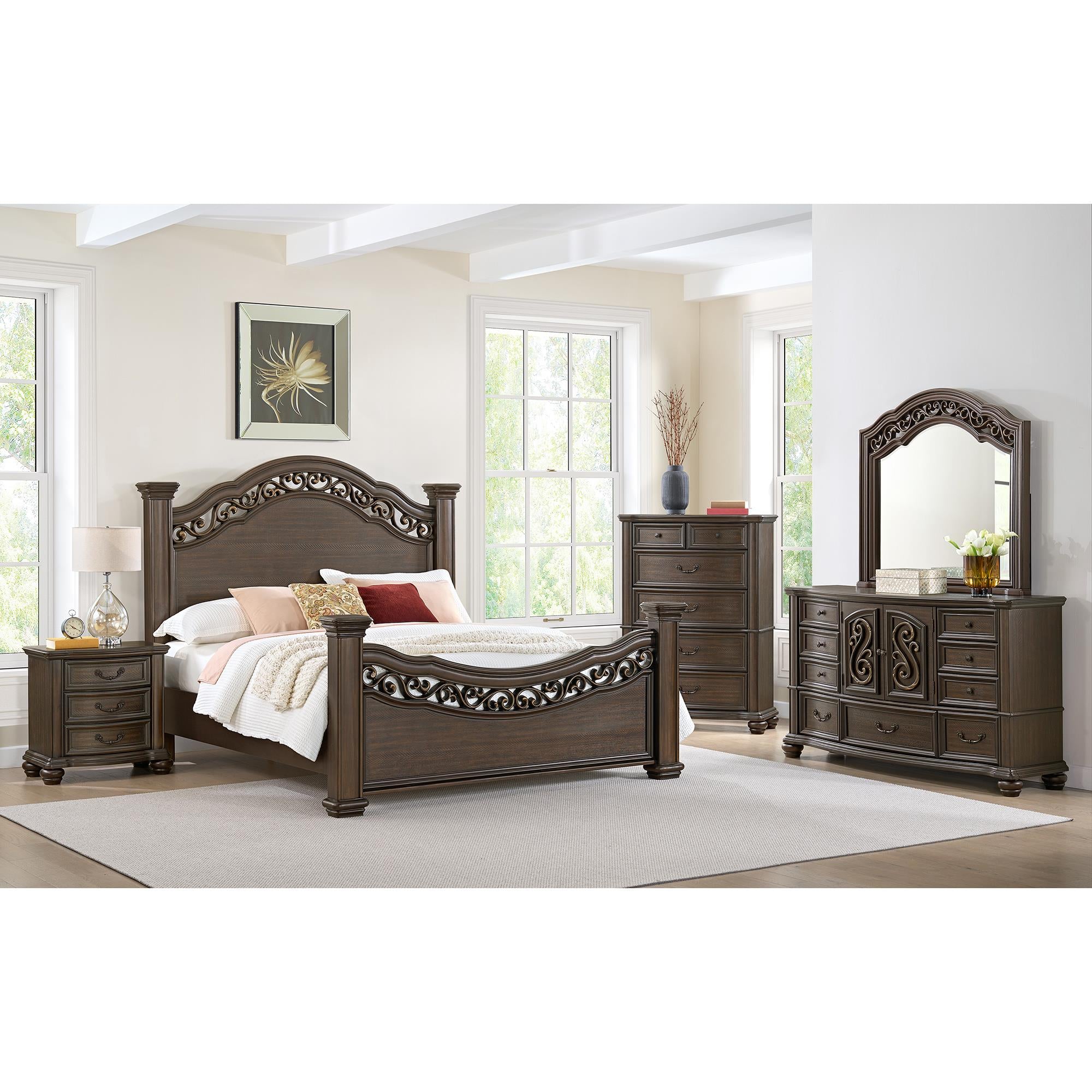  Elements International Brunswick B-13070-5-KB King Panel Bed IMAGE 3