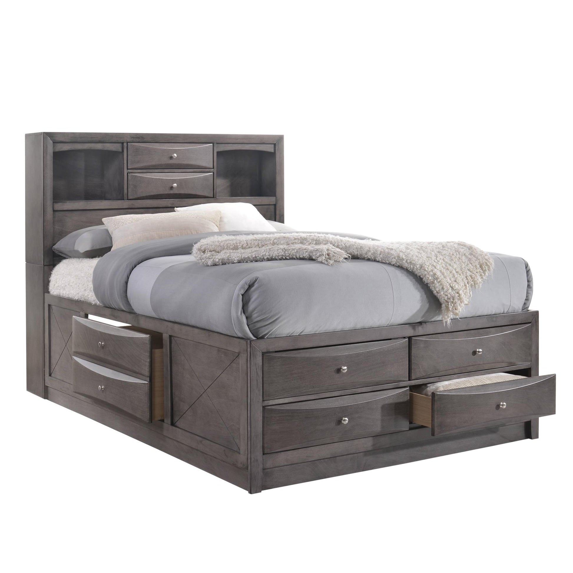  Elements International Emily EG170KB King Storage Bed IMAGE 1