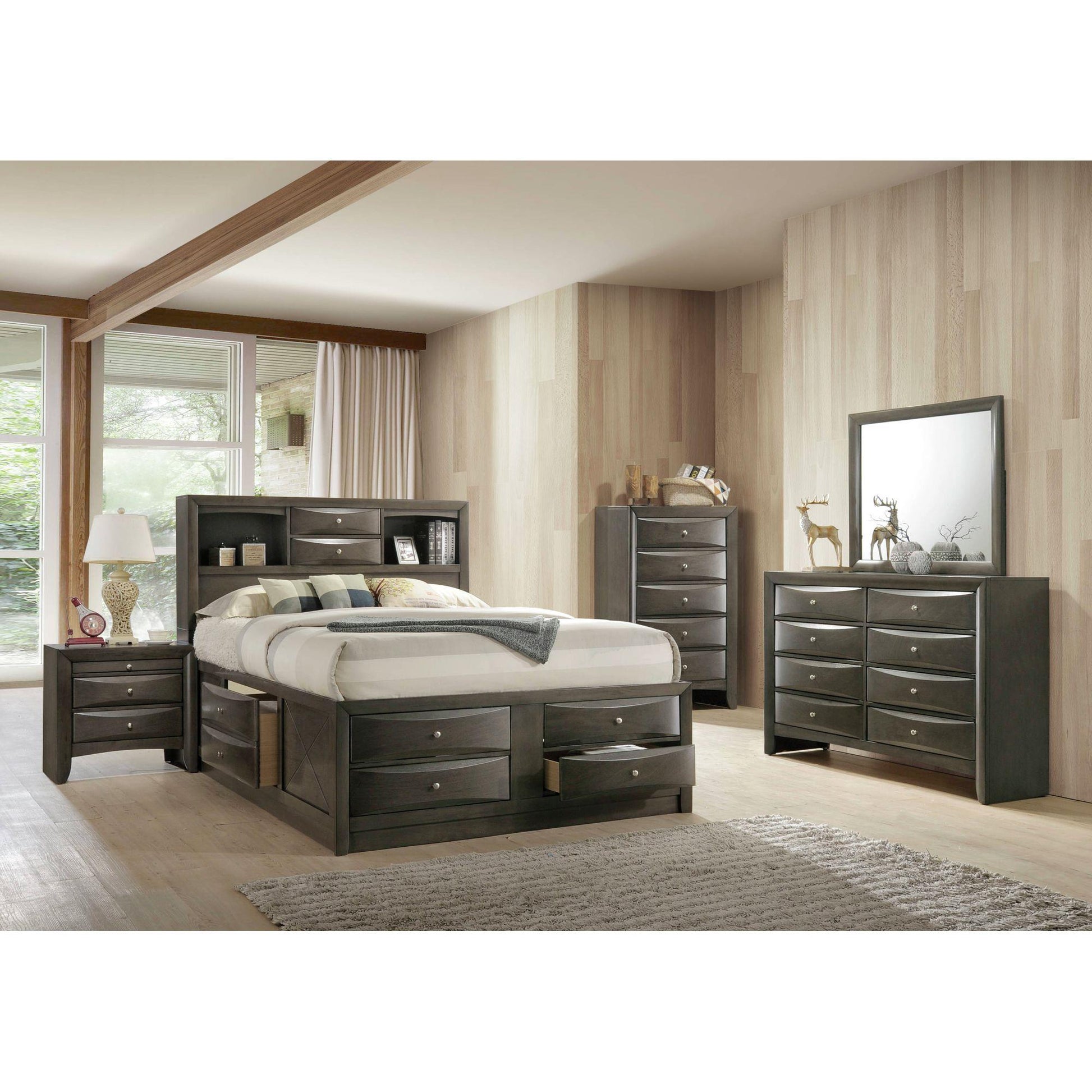  Elements International Emily EG199KB King Storage Bed IMAGE 3
