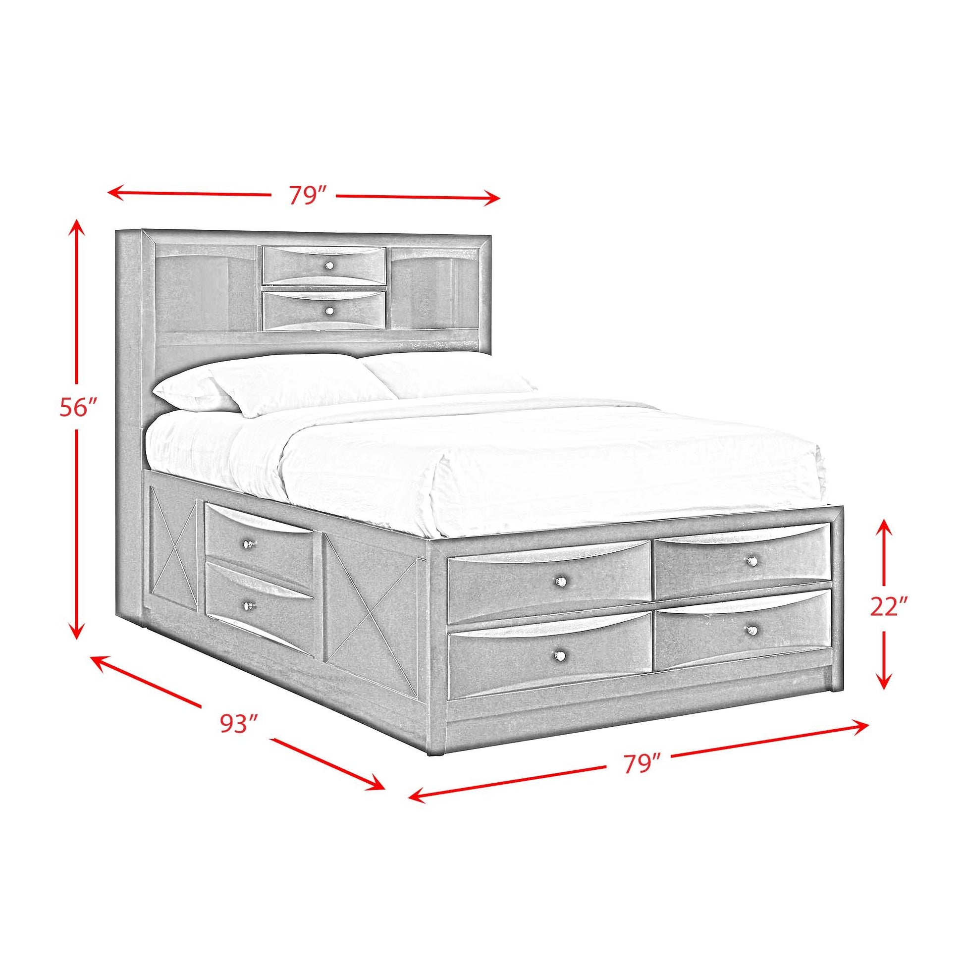  Elements International Emily EG199KB King Storage Bed IMAGE 5