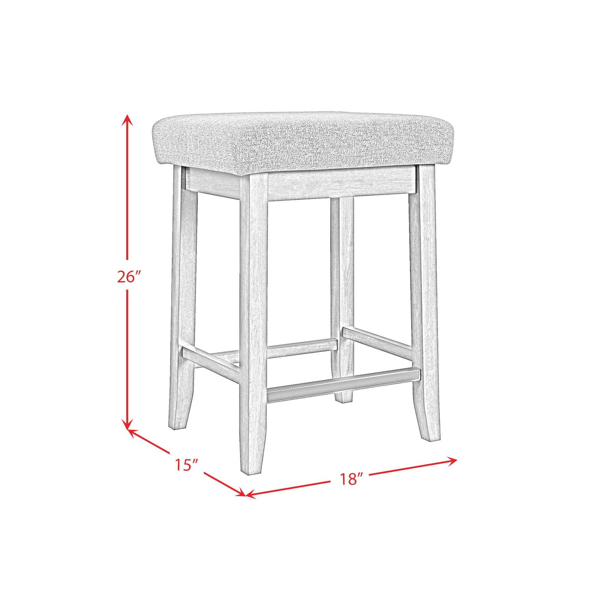  Elements International Santa Barbara D-16550-5-KI Kitchen Island & 2 Counter Stools IMAGE 15