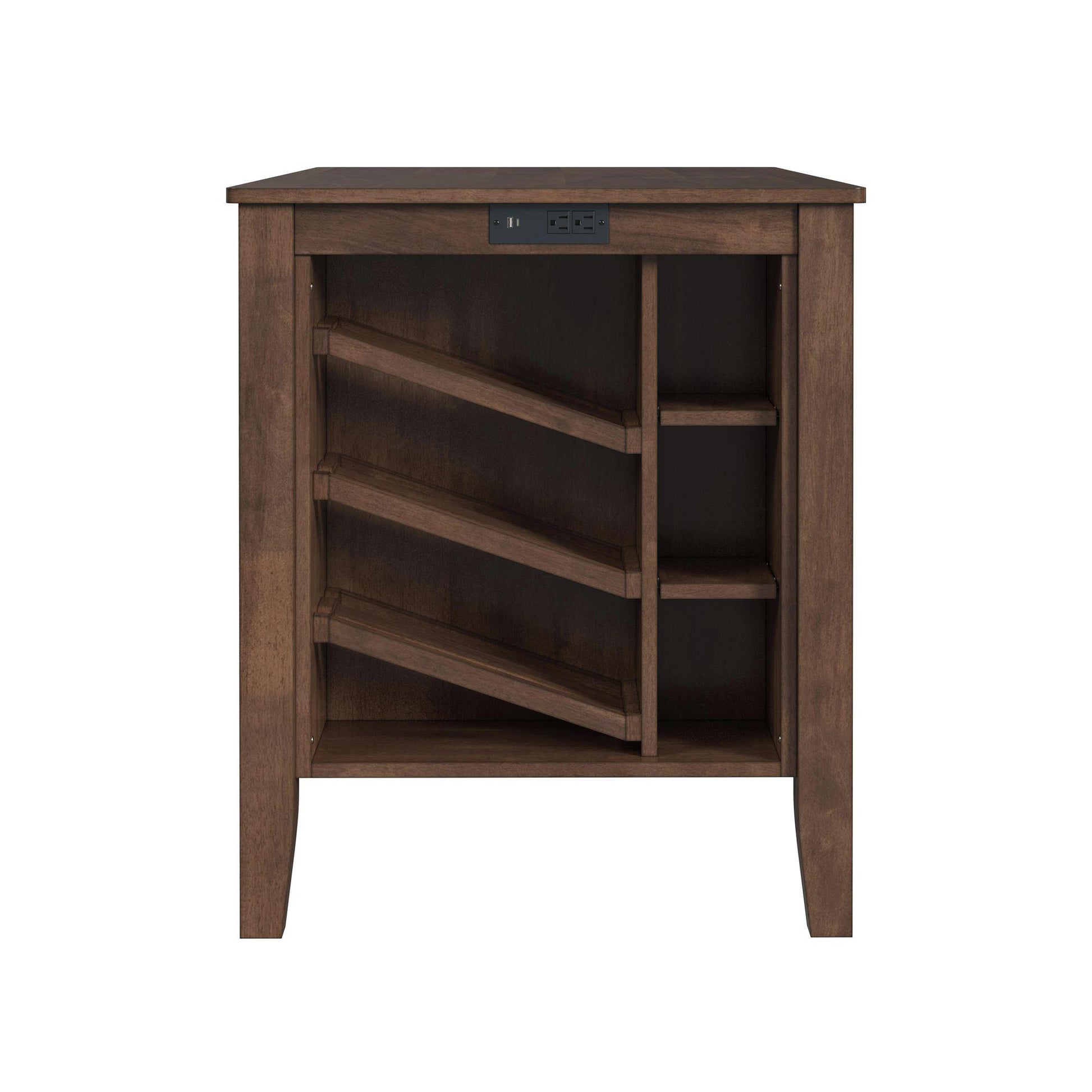  Elements International Santa Barbara D-16550-5-KI Kitchen Island & 2 Counter Stools IMAGE 3