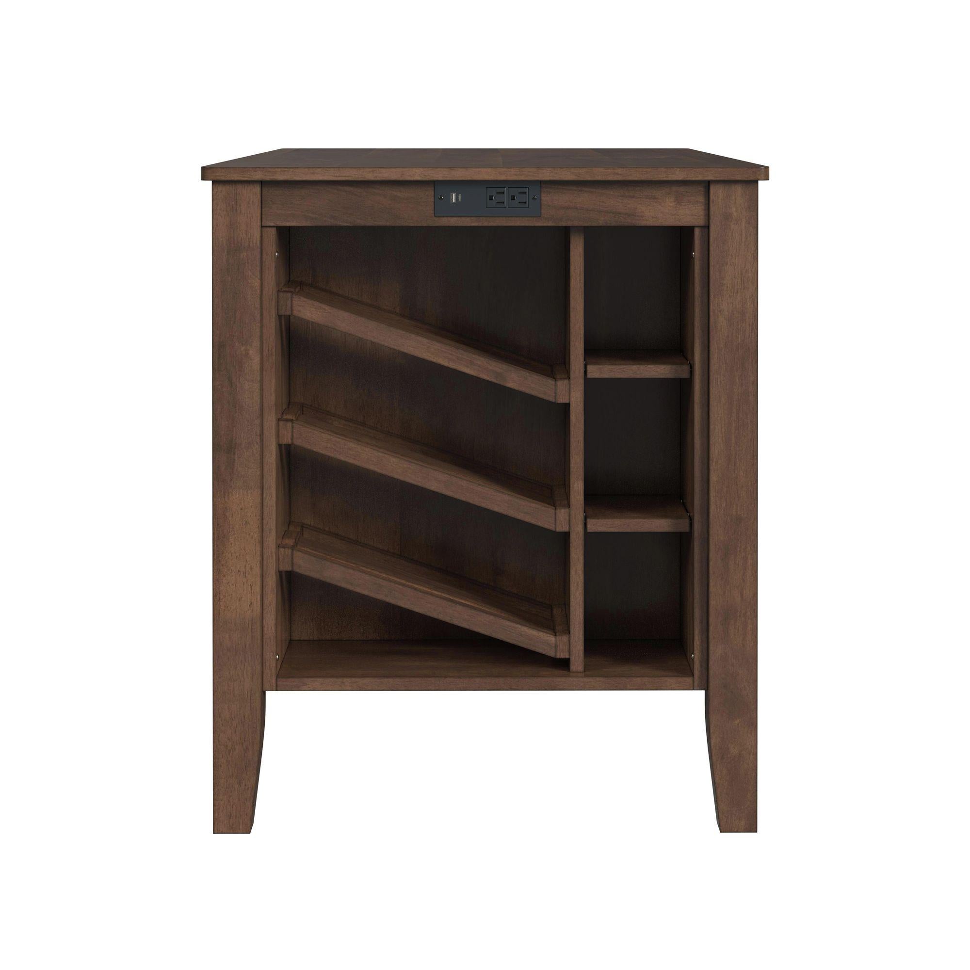  Elements International Santa Barbara D-16550-5-KI Kitchen Island & 2 Counter Stools IMAGE 3