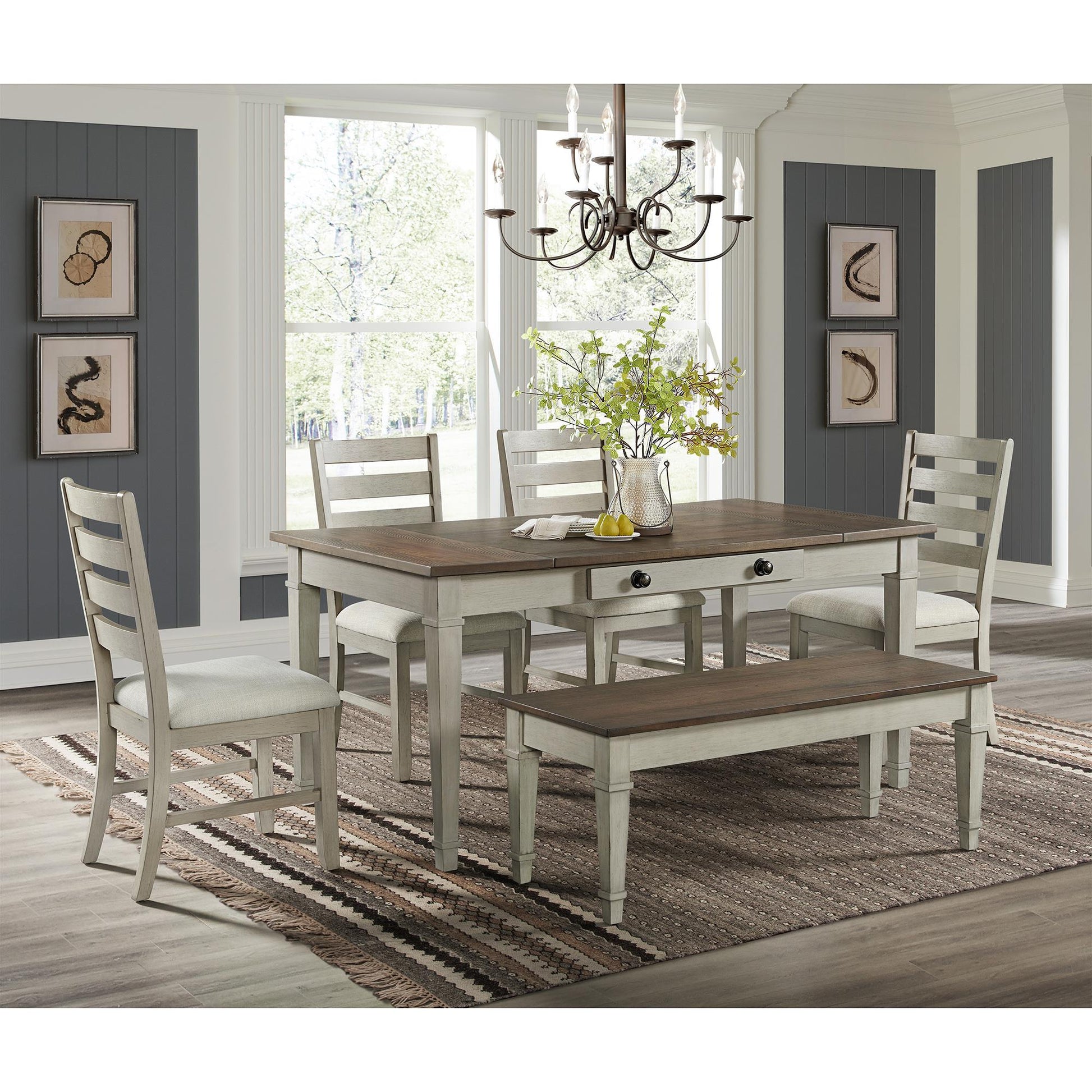  Elements International Farmington D-9890-7-SC Ladder Back Dining Side Chair IMAGE 4