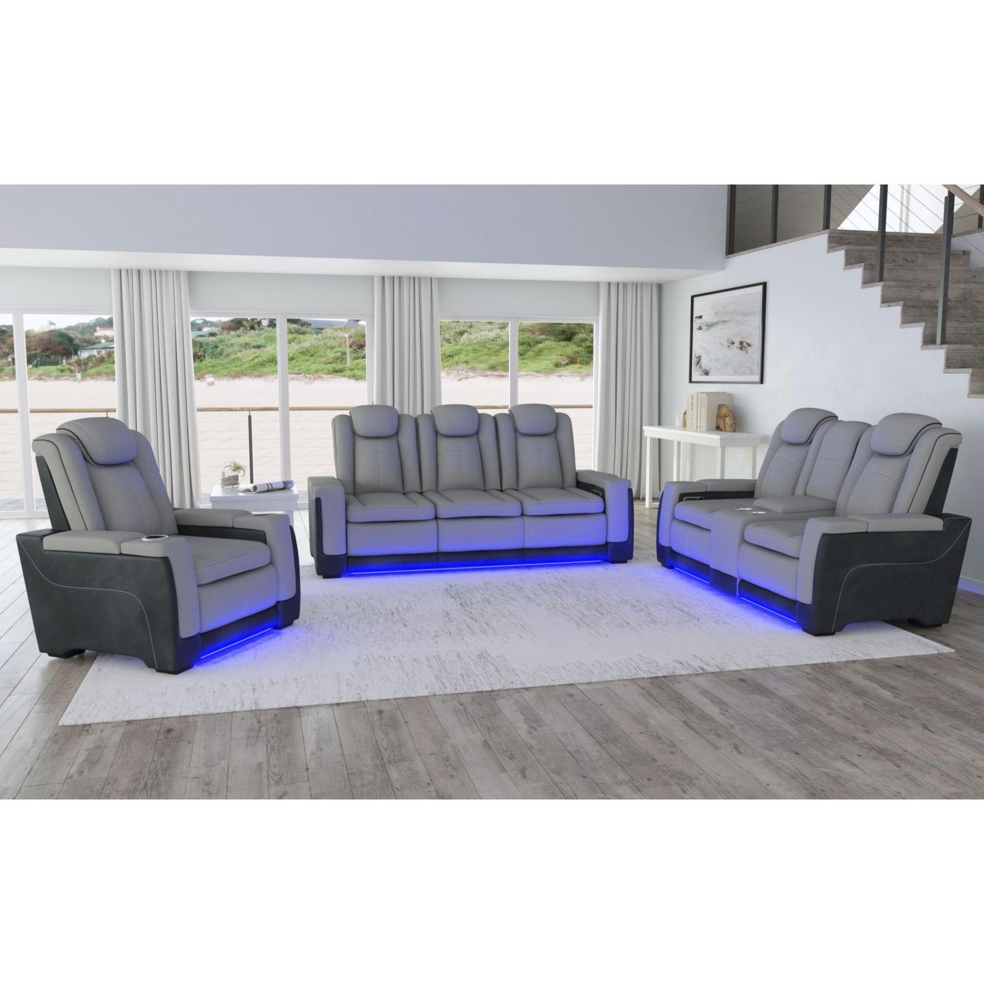  Elements International Lantana U-13660-10562-285PP Power Motion Loveseat IMAGE 4