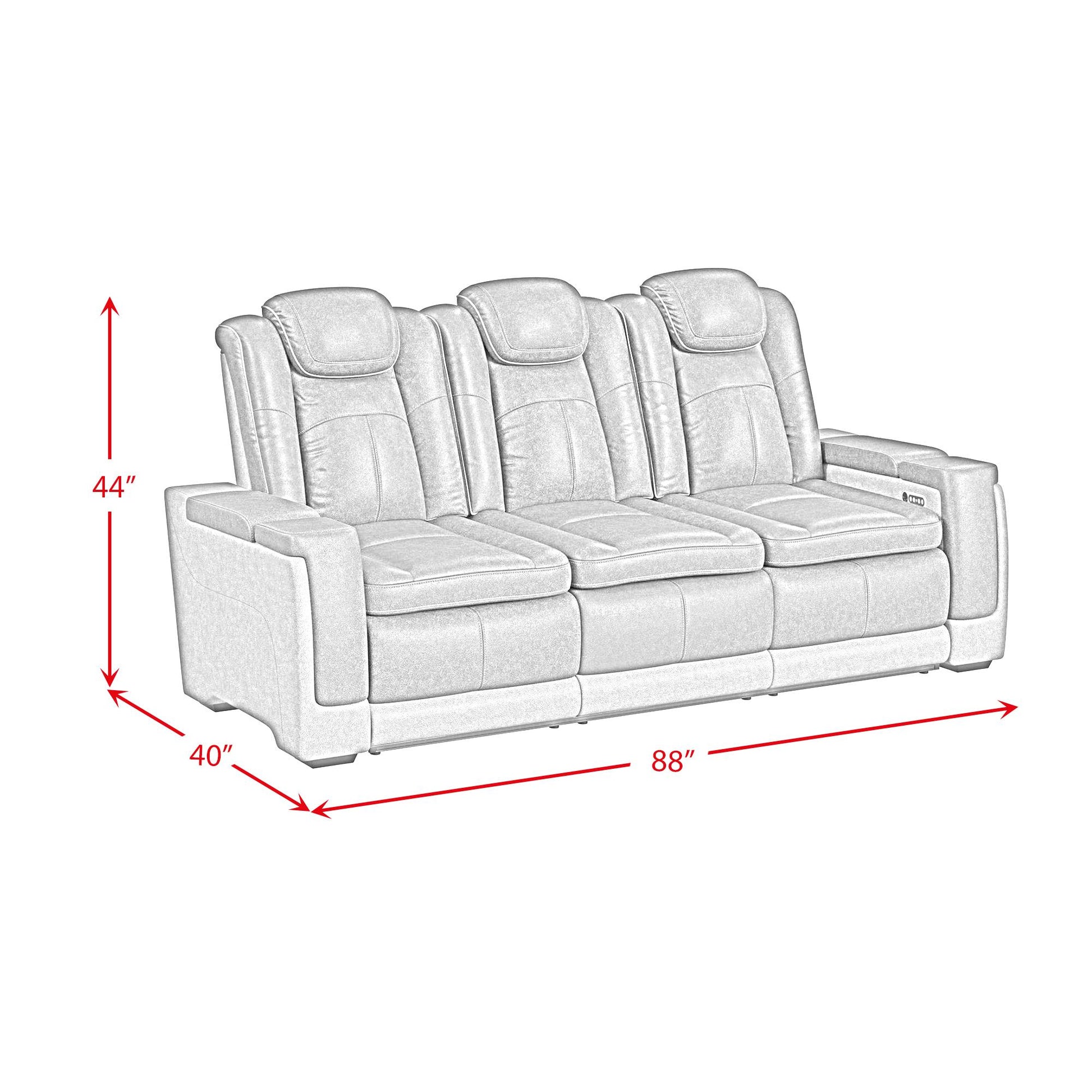  Elements International Lantana U-13660-10562-308PP Power Motion Sofa IMAGE 9