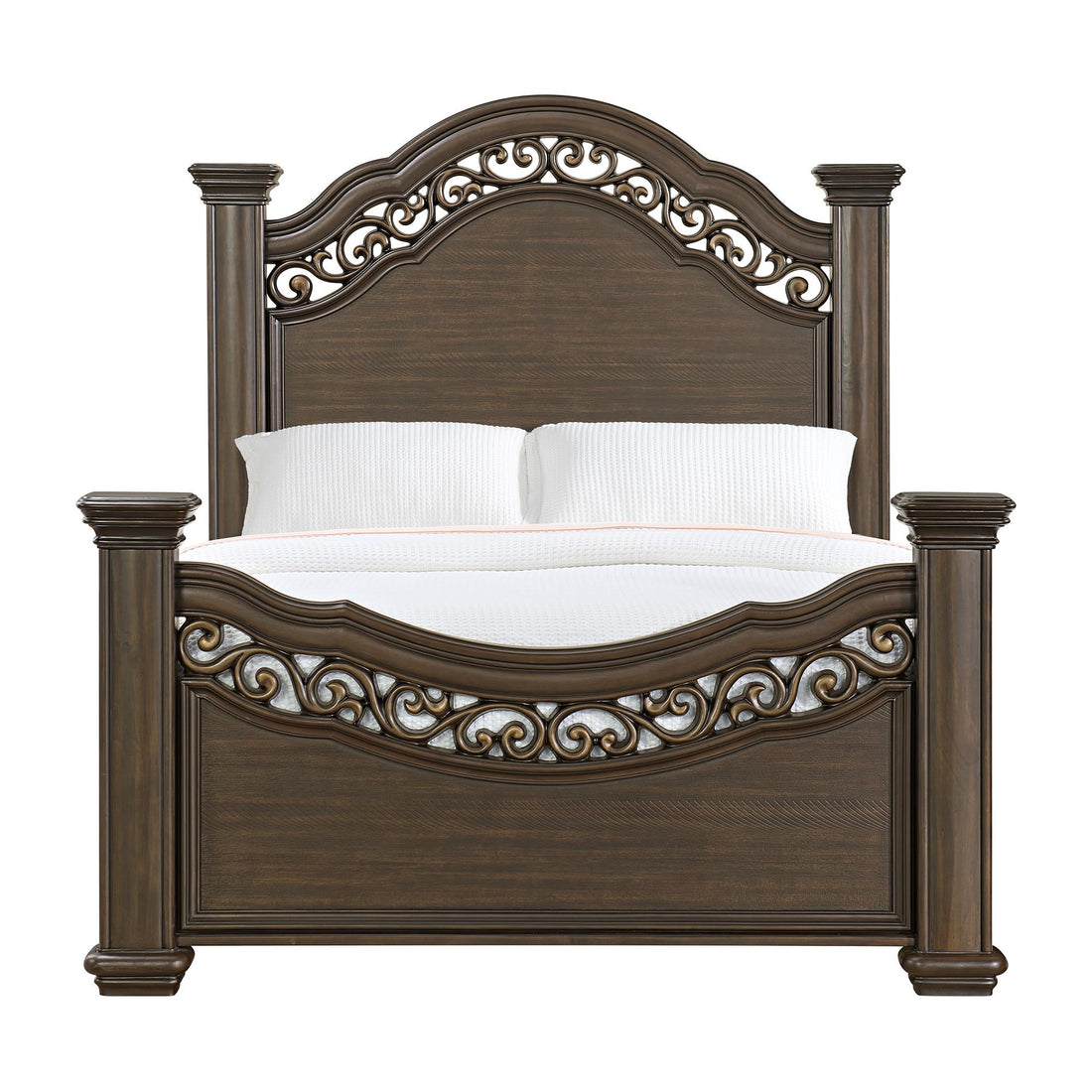  Elements International Brunswick B-13070-5-QB Queen Panel Bed IMAGE 1