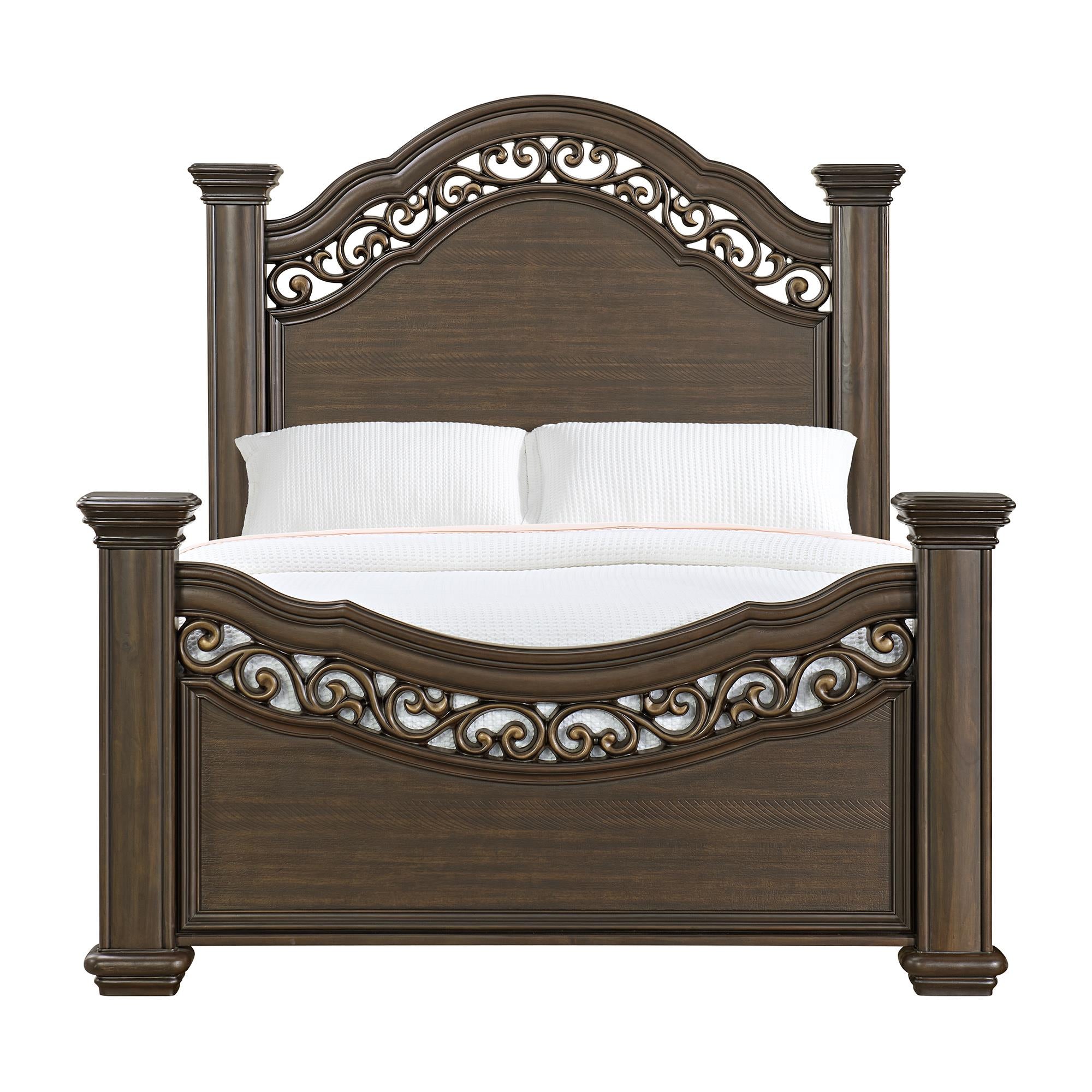  Elements International Brunswick B-13070-5-QB Queen Panel Bed IMAGE 2