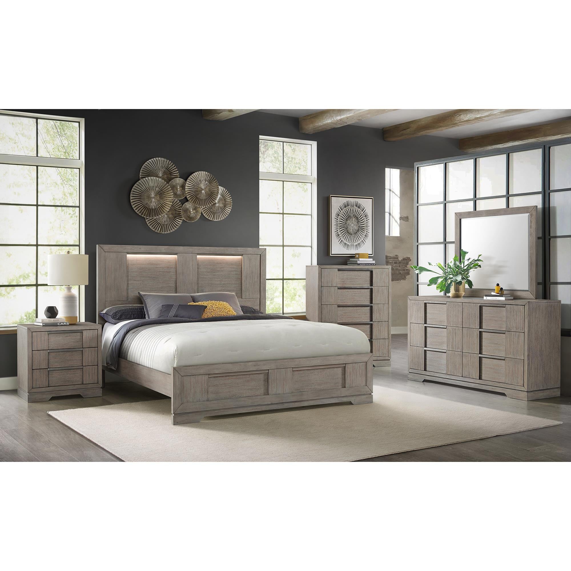  Elements International Kelis B-9770-3-QBL Queen Panel Bed IMAGE 3