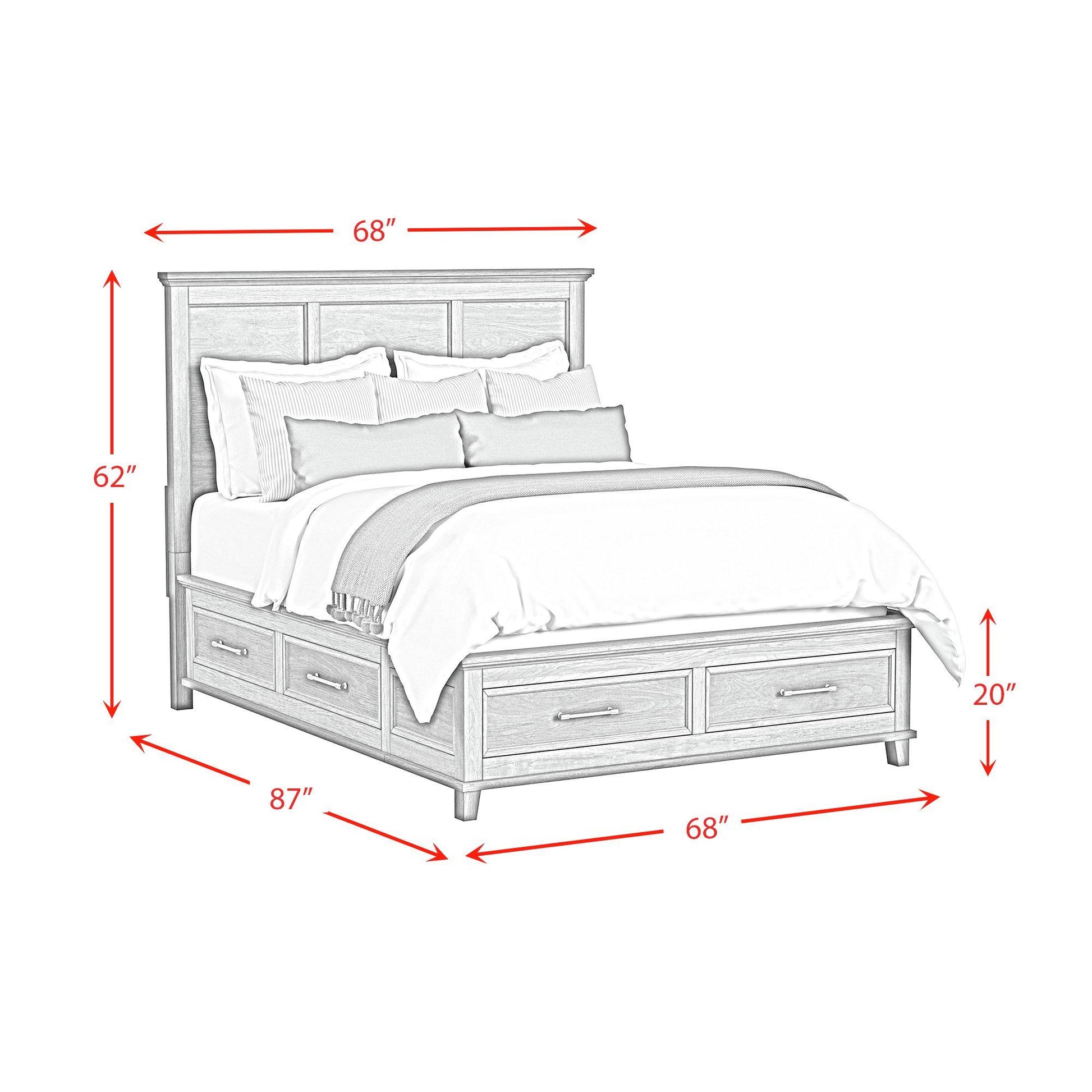  Elements International Canterbury B-13030-3-QSB Queen Storage Bed IMAGE 10