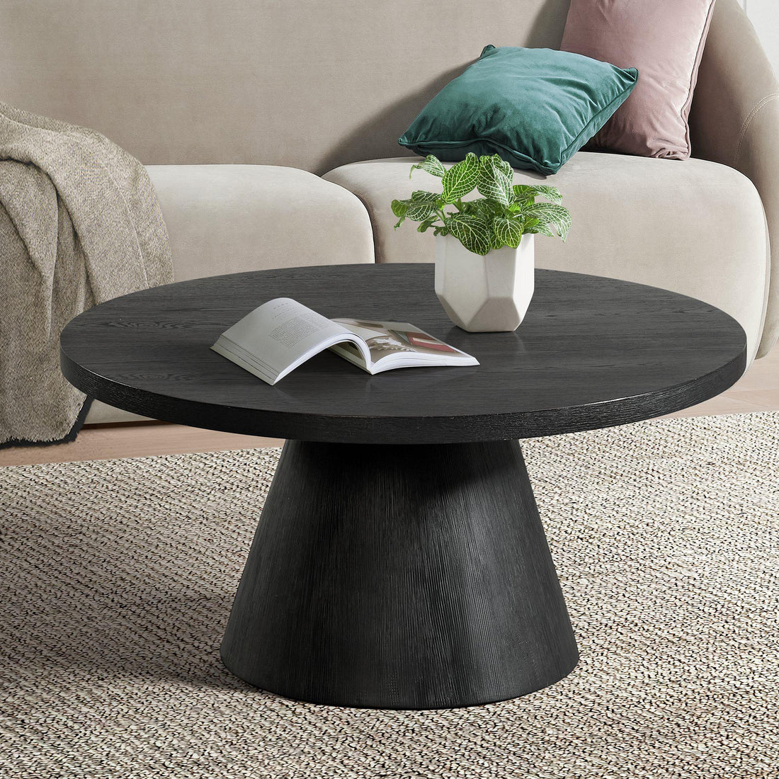  Elements International Portland T-1710-8-CT1 Round Coffee Table IMAGE 1