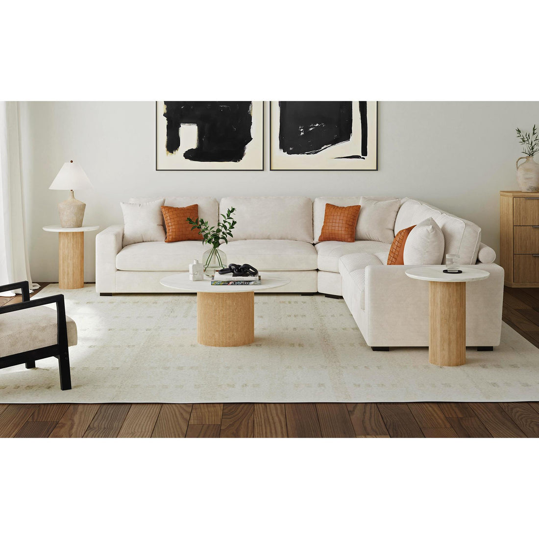  Elements International Sylvie T-16000-6-RCT Round Coffee Table IMAGE 1