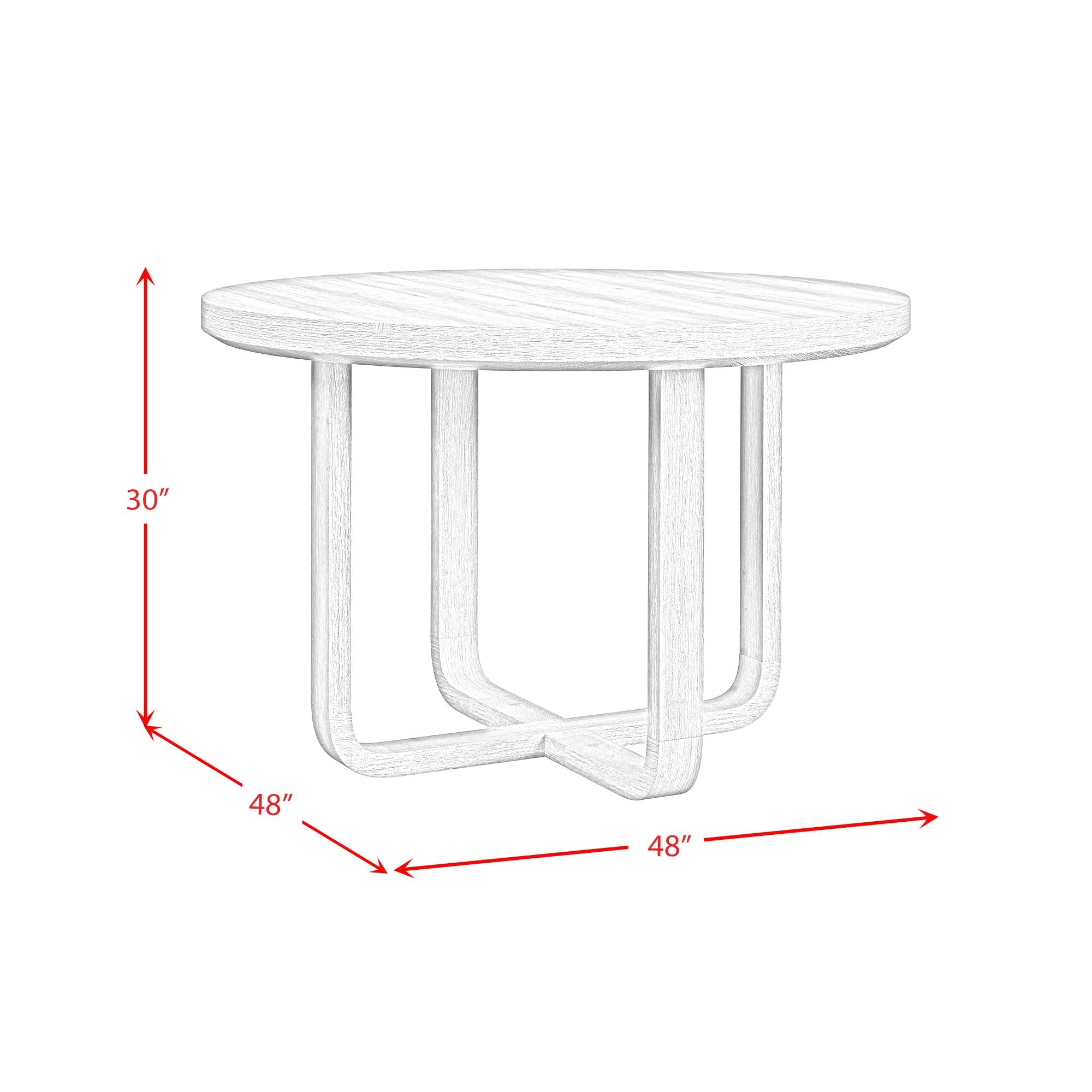  Elements International Ridgemont D-14440-8W-RDT Round Dining Table IMAGE 9