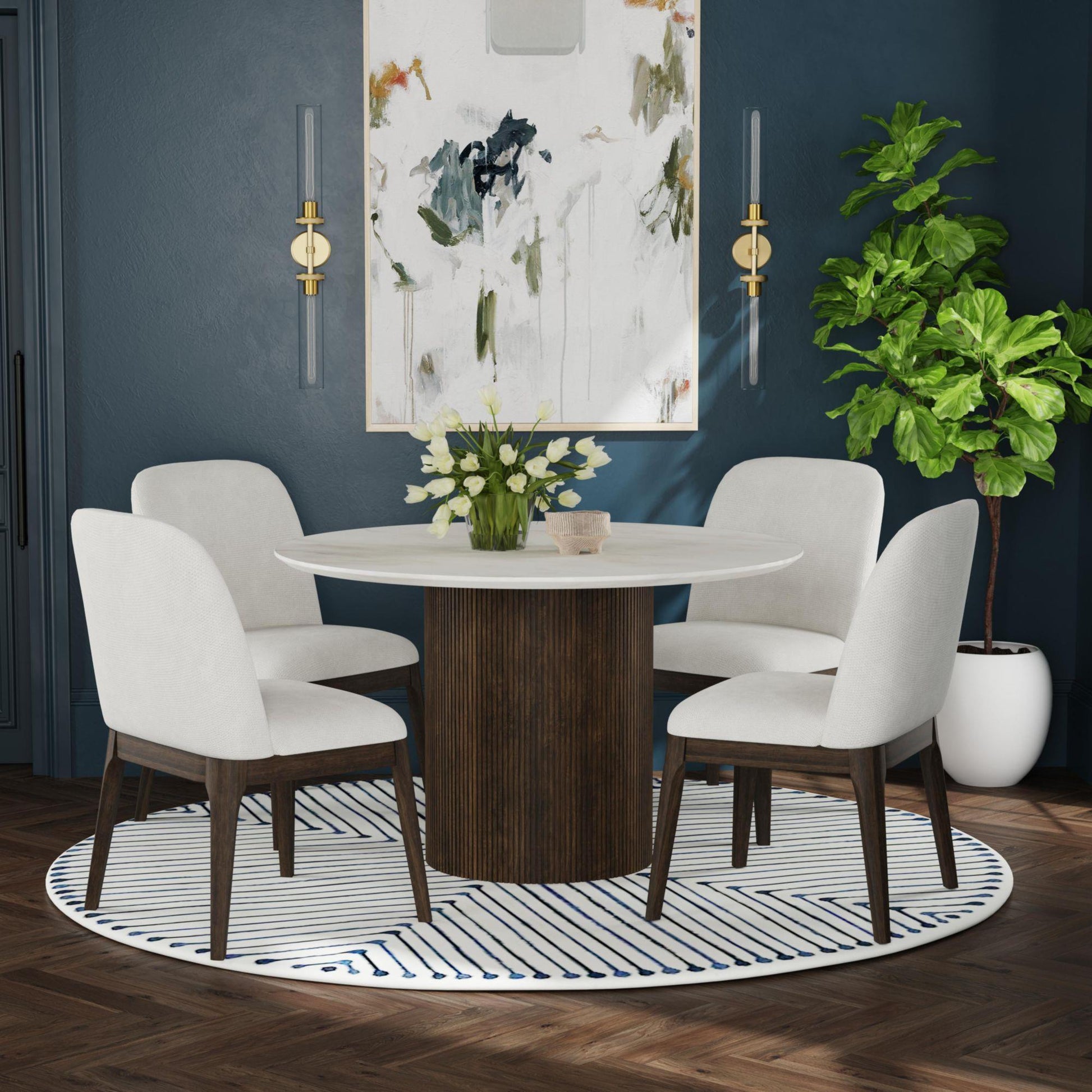  Elements International Sylvie D-16000-5-RDT Round Dining Table IMAGE 2
