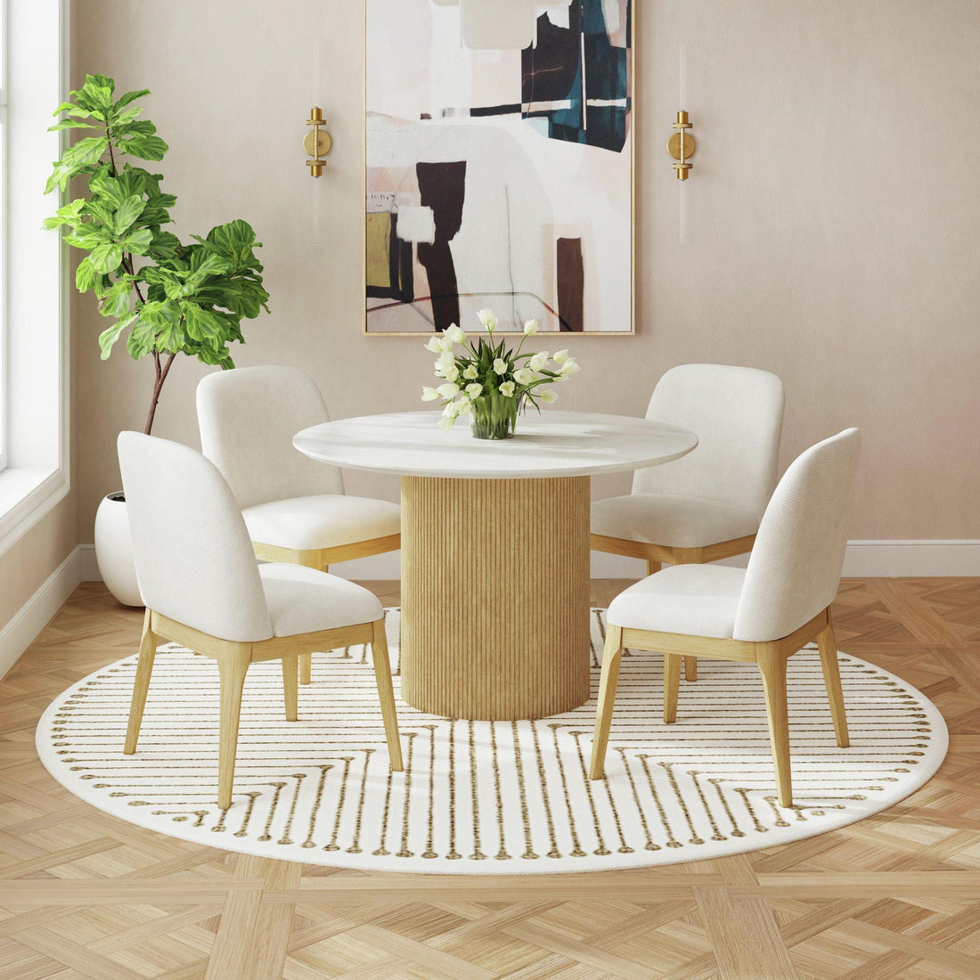  Elements International Sylvie D-16000-6-RDT Round Dining Table IMAGE 1