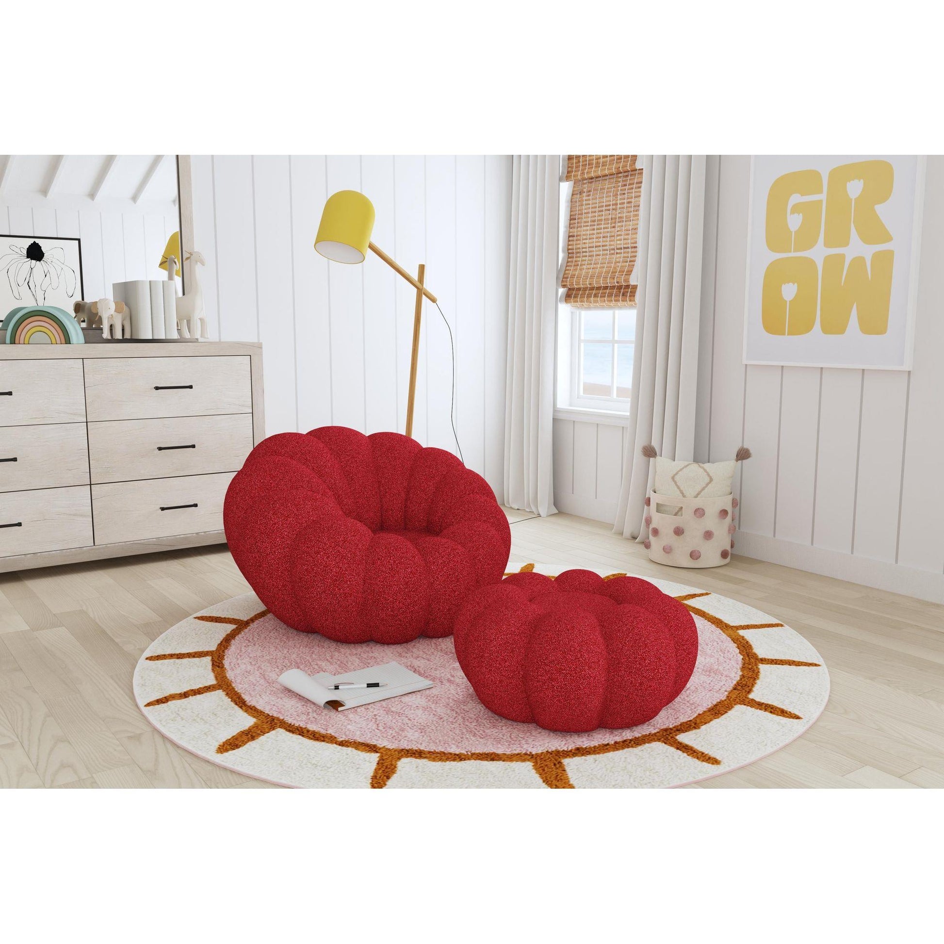  Elements International Bubble Y-13930-14-CHOT Swivel Chair And Ottoman IMAGE 5