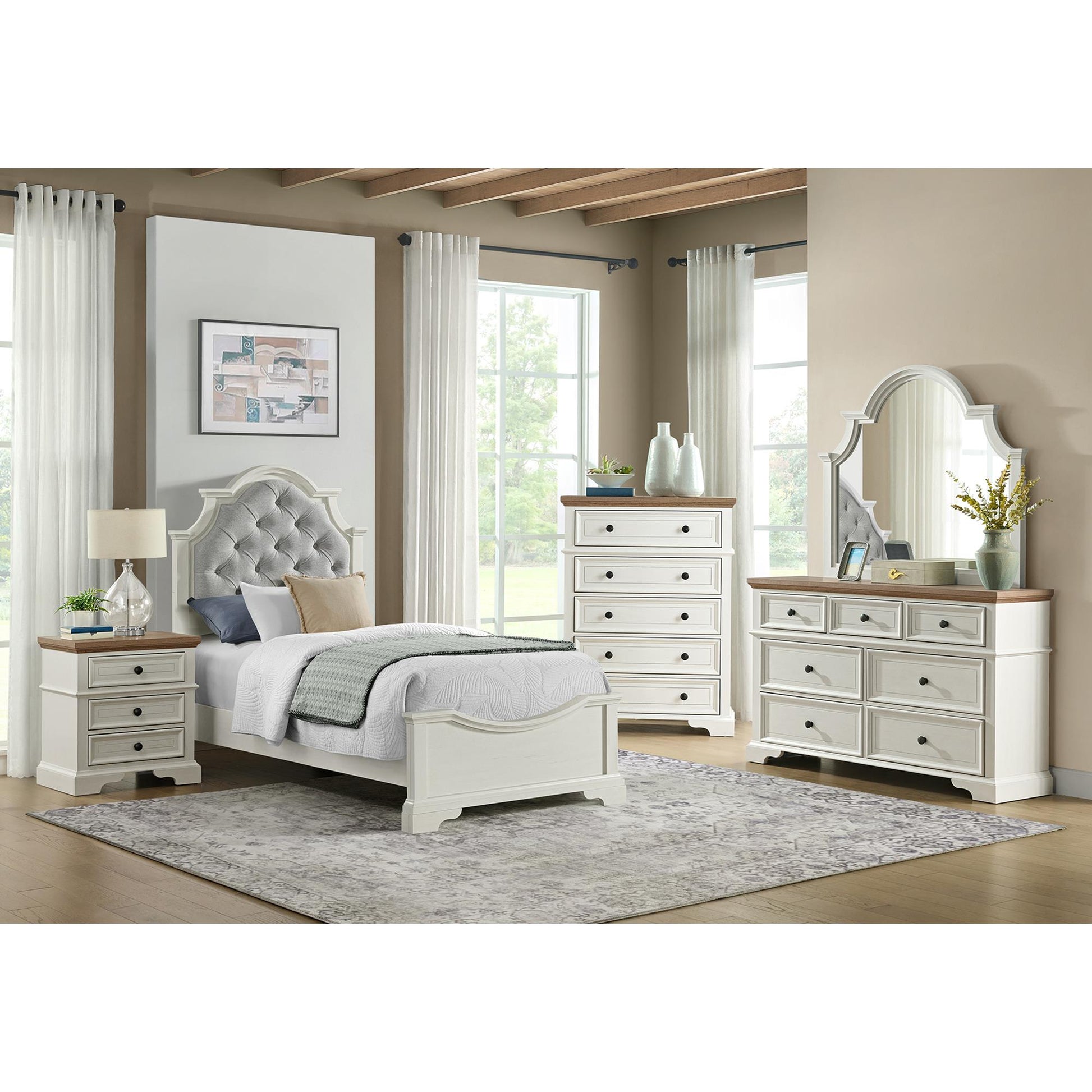  Elements International Eastwood Y-13160-7-TUB Youth Twin Upholstered Bed IMAGE 3