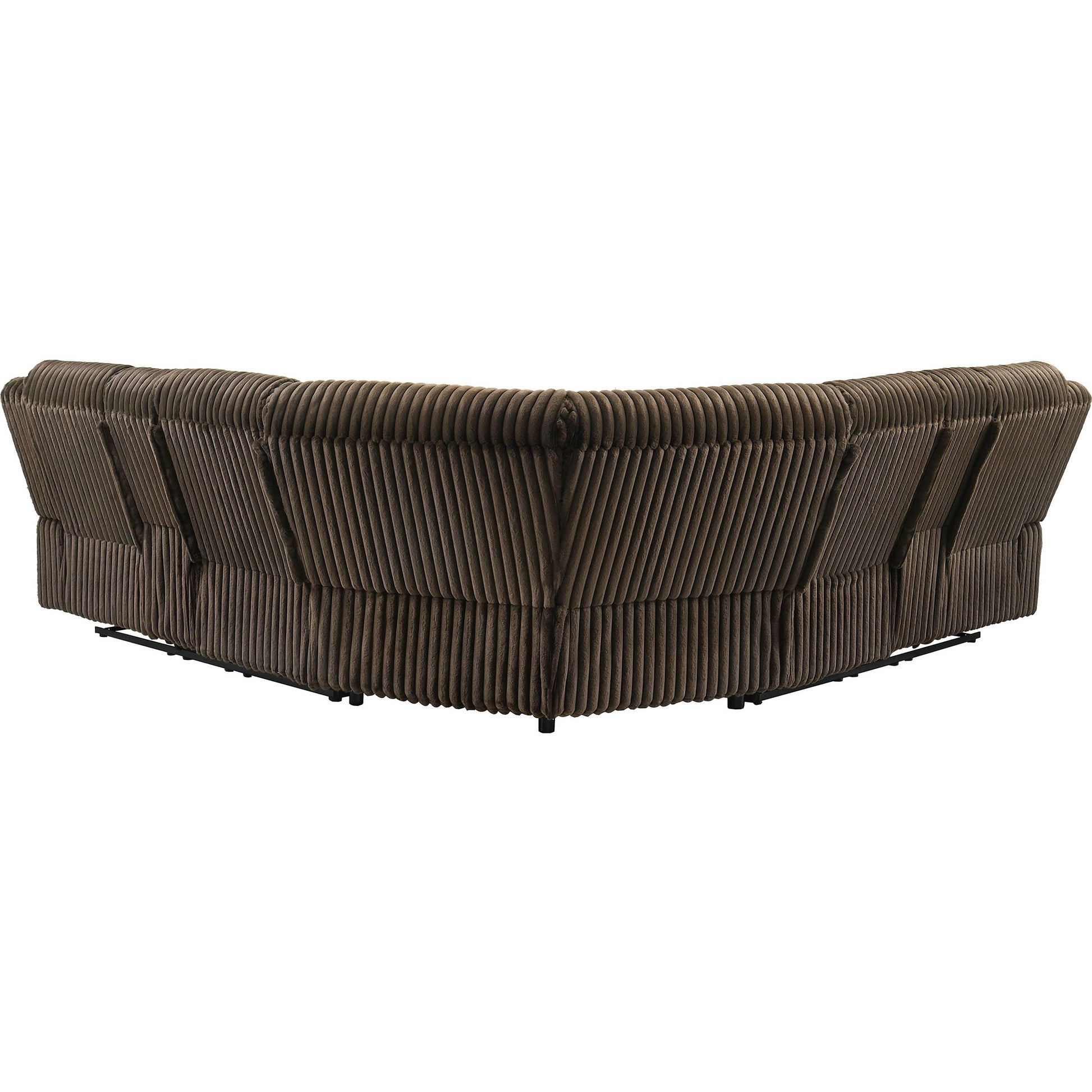  Coaster Furniture Atkinson 601510 Upholstered Reclining Sectional Sofa - Chocolate IMAGE 4