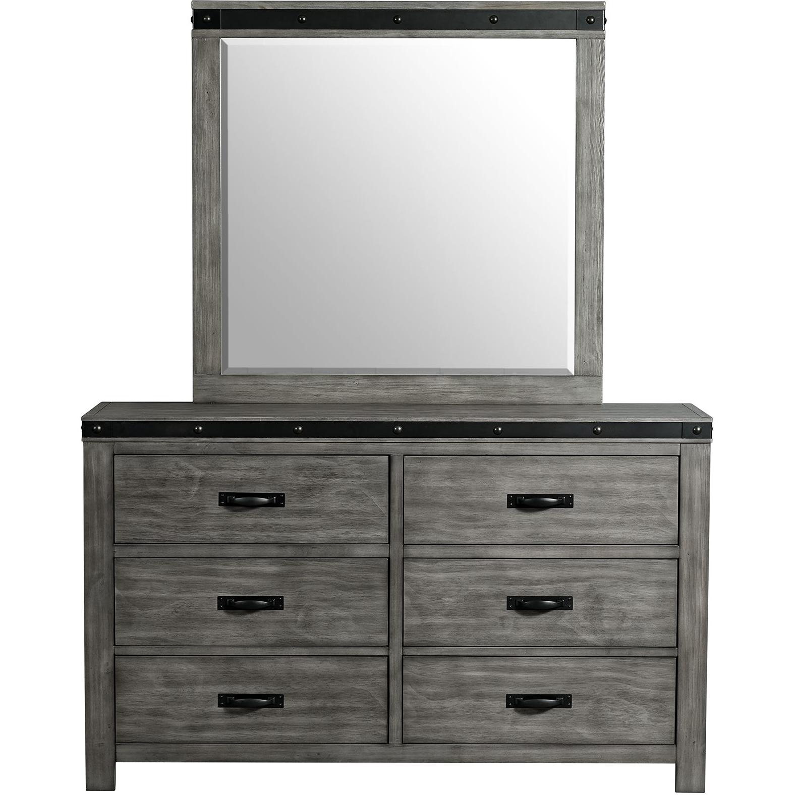  Elements International Wade 6-Drawer Kids Dresser with Mirror WE650DRMR IMAGE 2