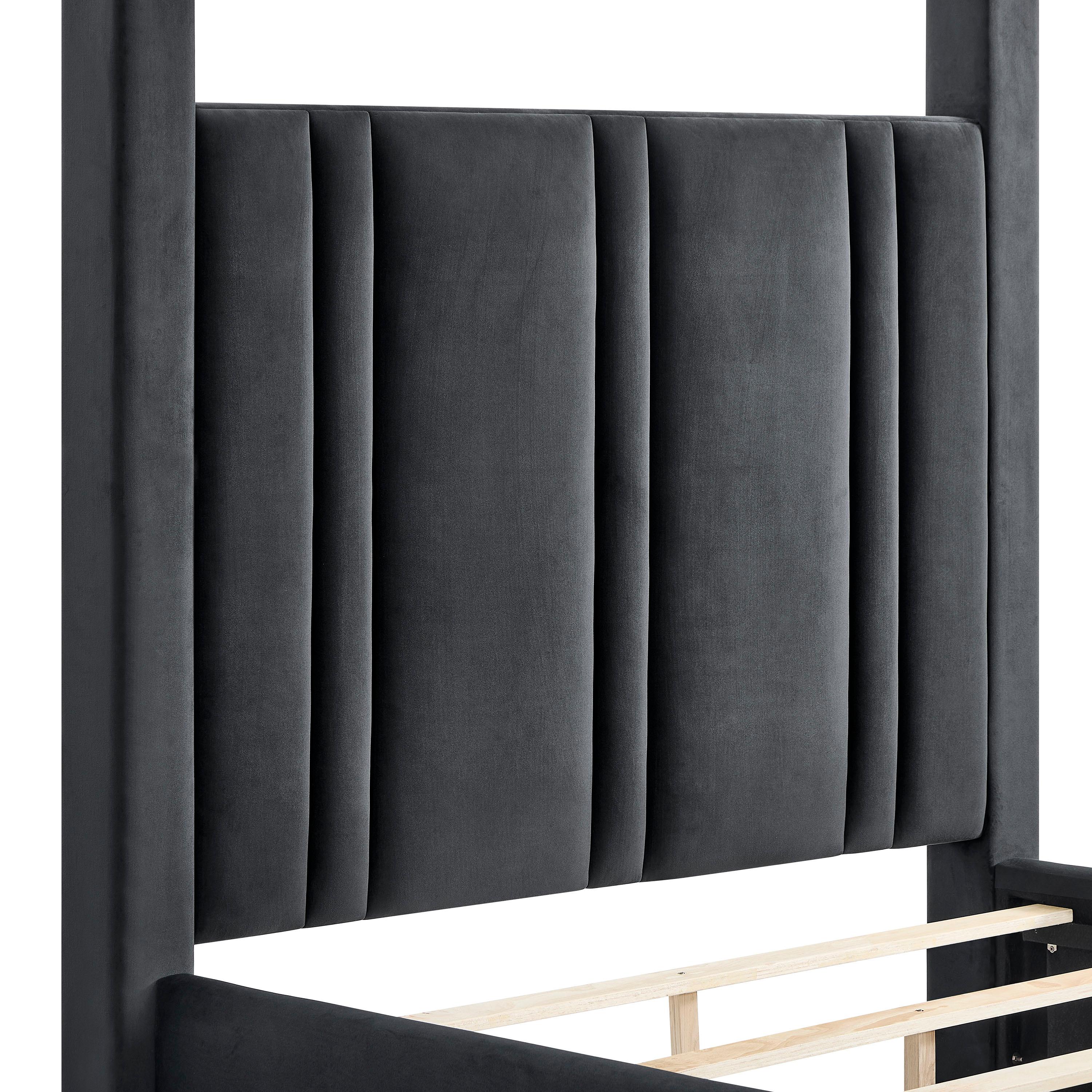  Size_King  -- Crown Mark Jayla Upholstered Canopy Bed IMAGE 4