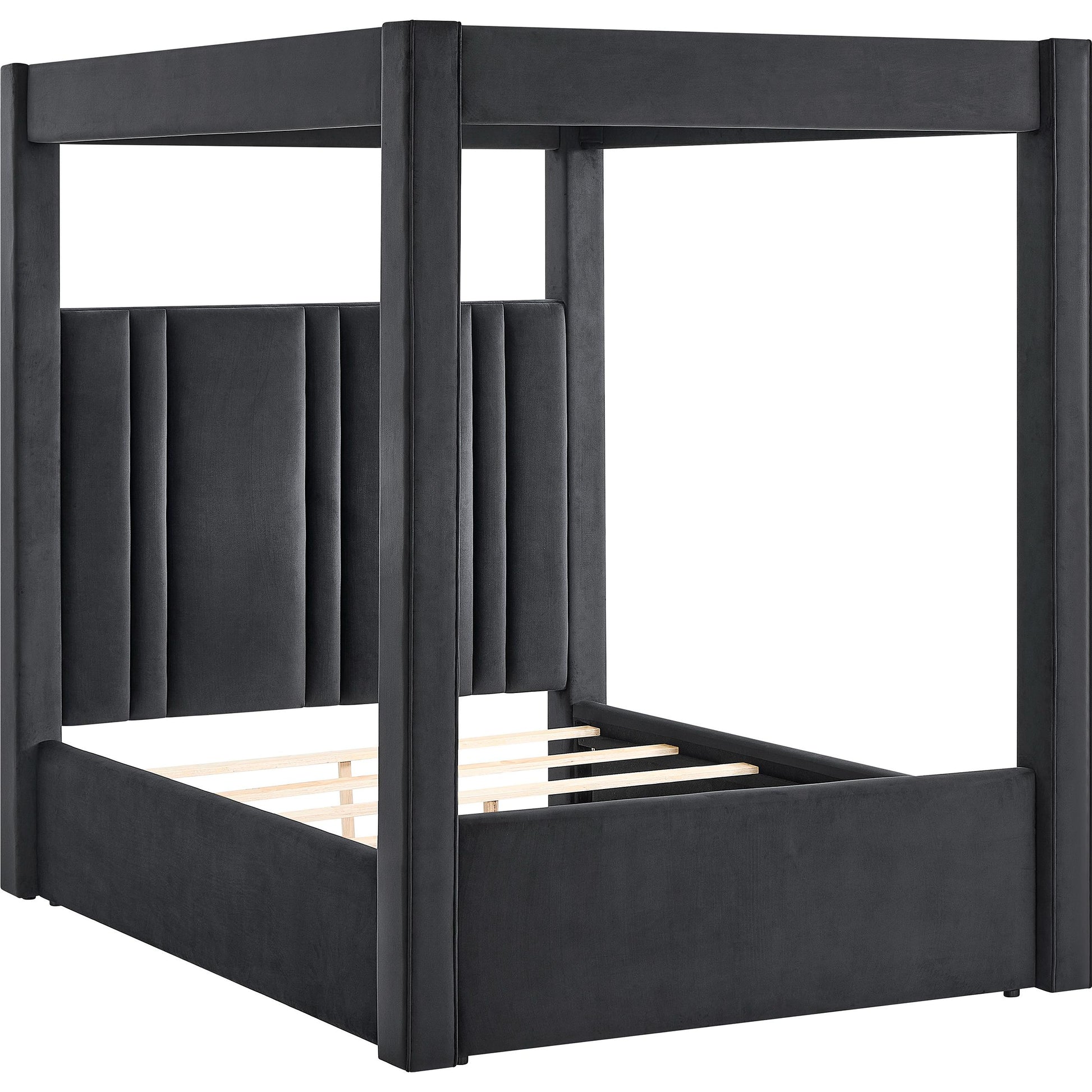  Size_Queen  -- Jayla 5117BK Queen Canopy Bed - Black IMAGE 1