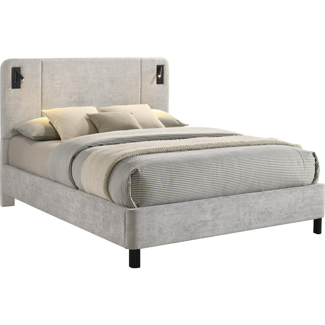  Size_King  -- Crown Mark Freya Upholstered Panel Bed IMAGE 1