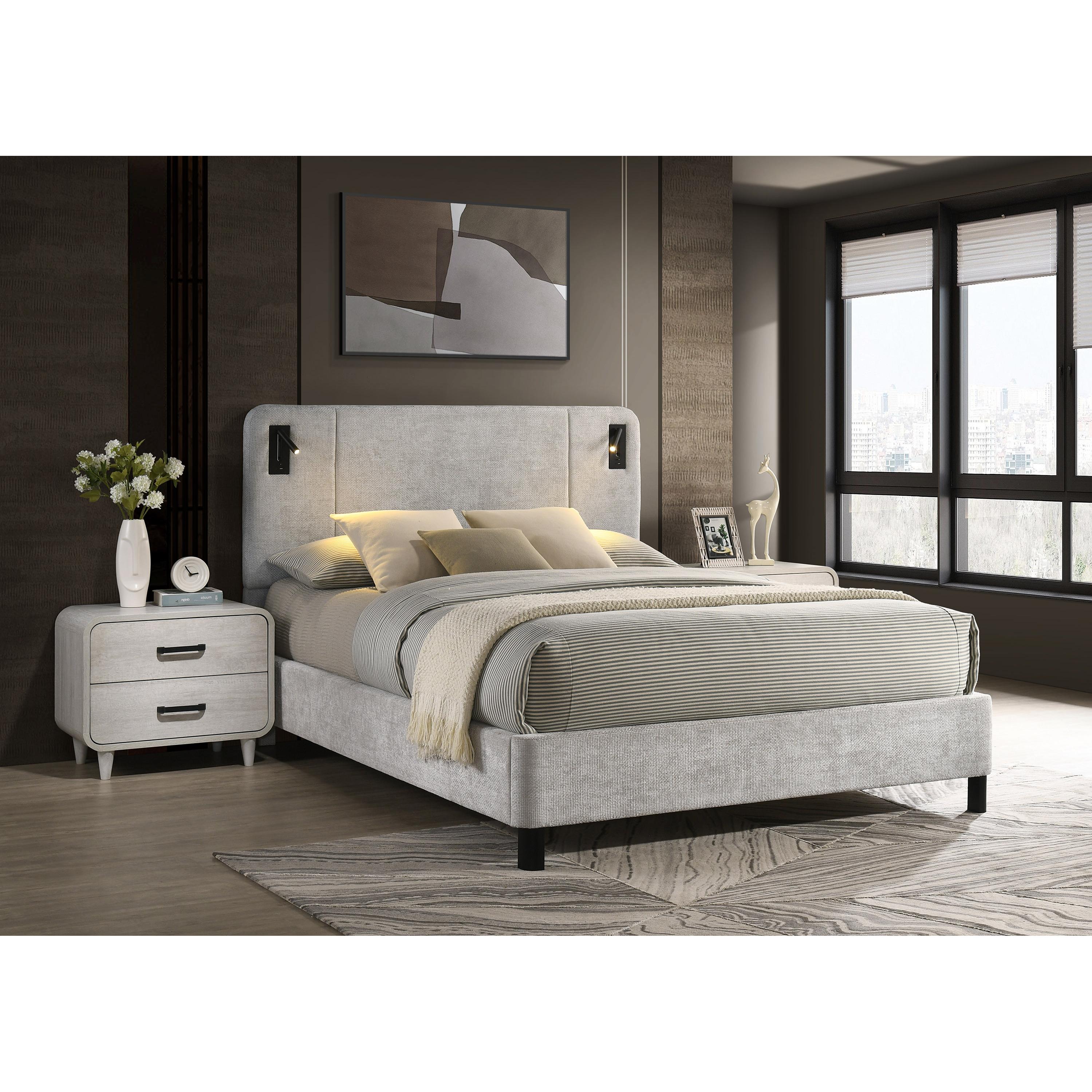  Size_King  -- Crown Mark Freya Upholstered Panel Bed IMAGE 3