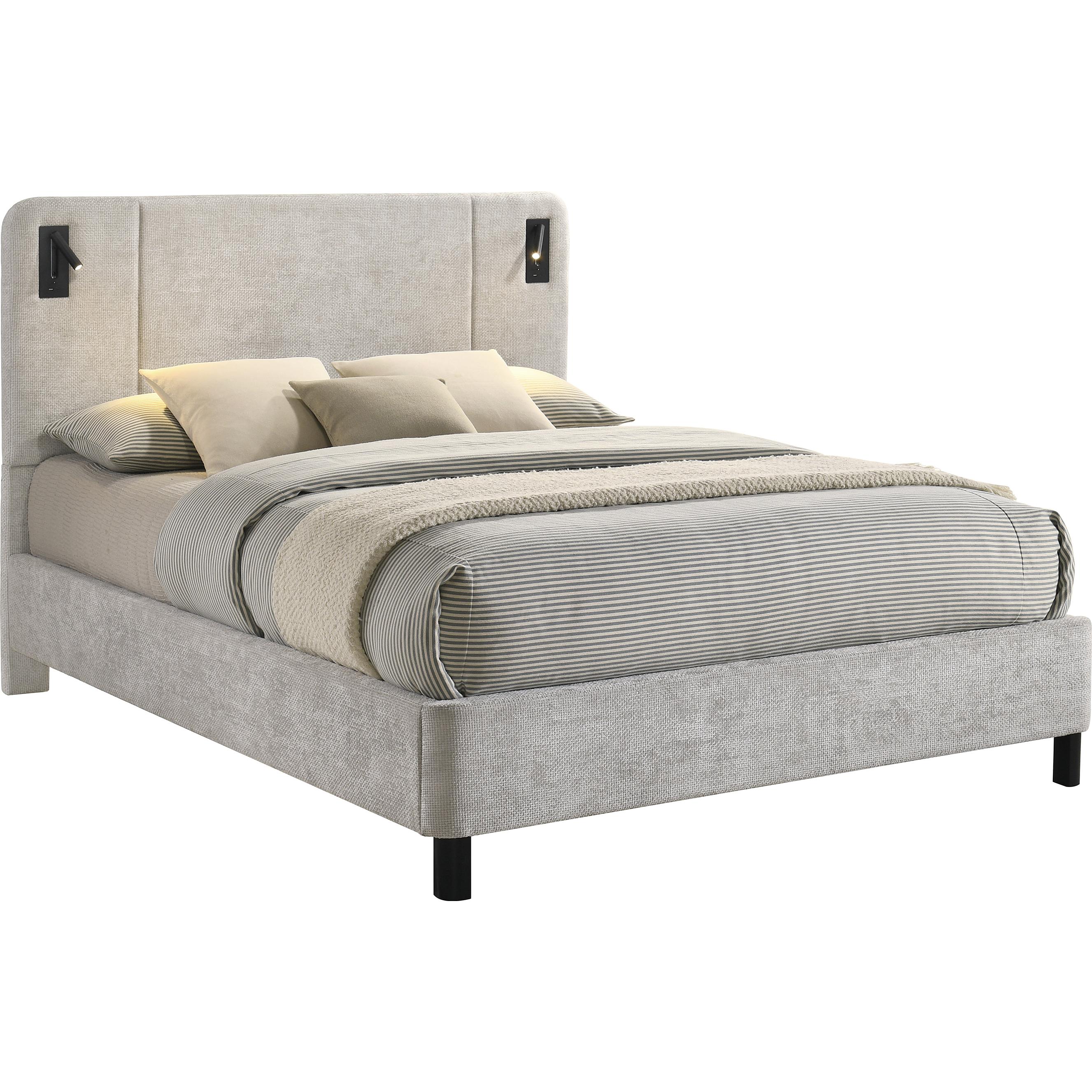  Size_Queen  -- Freya 5272LG-Q Queen Bed - Light Grey IMAGE 1