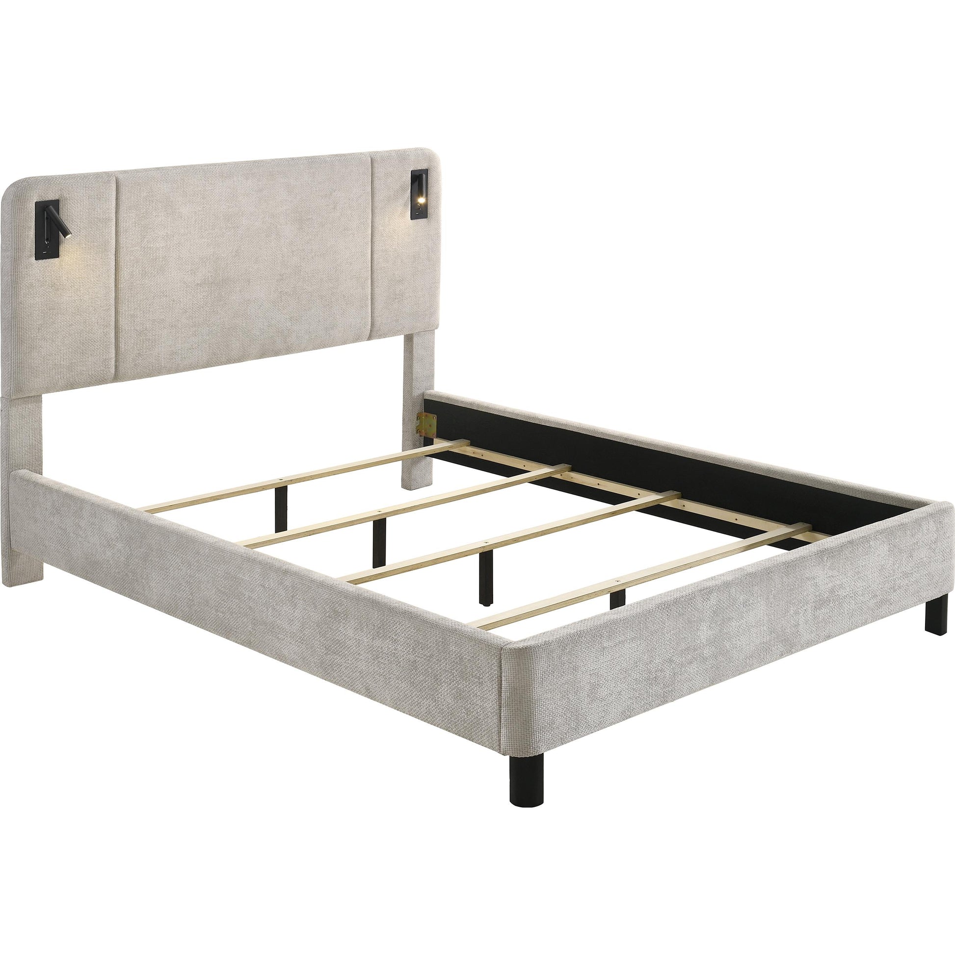  Size_Queen  -- Freya 5272LG-Q Queen Bed - Light Grey IMAGE 2