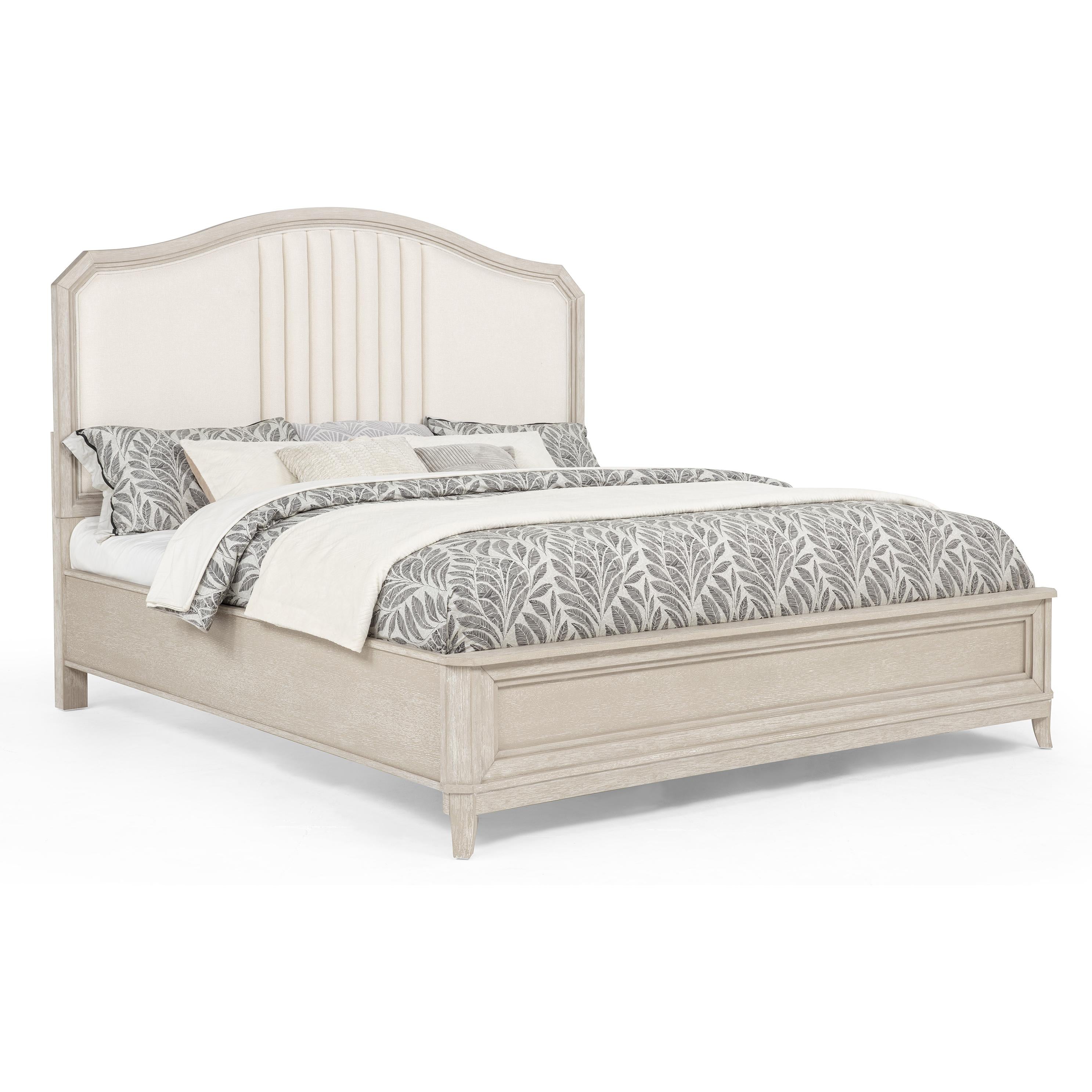  Size_King  -- Crown Mark Napoli Upholstered Panel Bed IMAGE 1