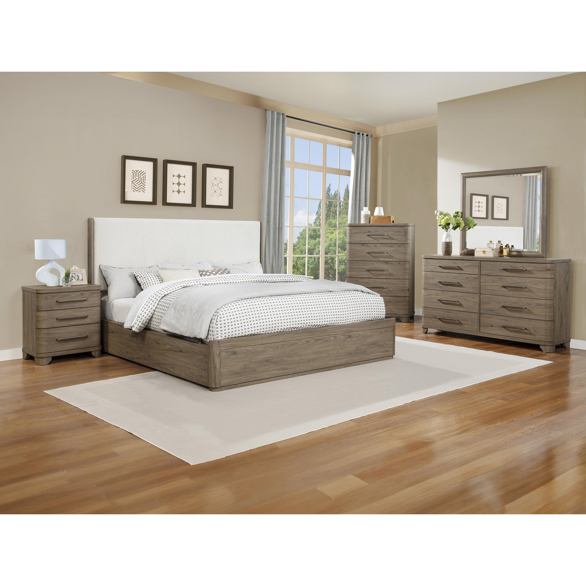  Size_King  -- Crown Mark Veranda Upholstered Panel Bed IMAGE 3