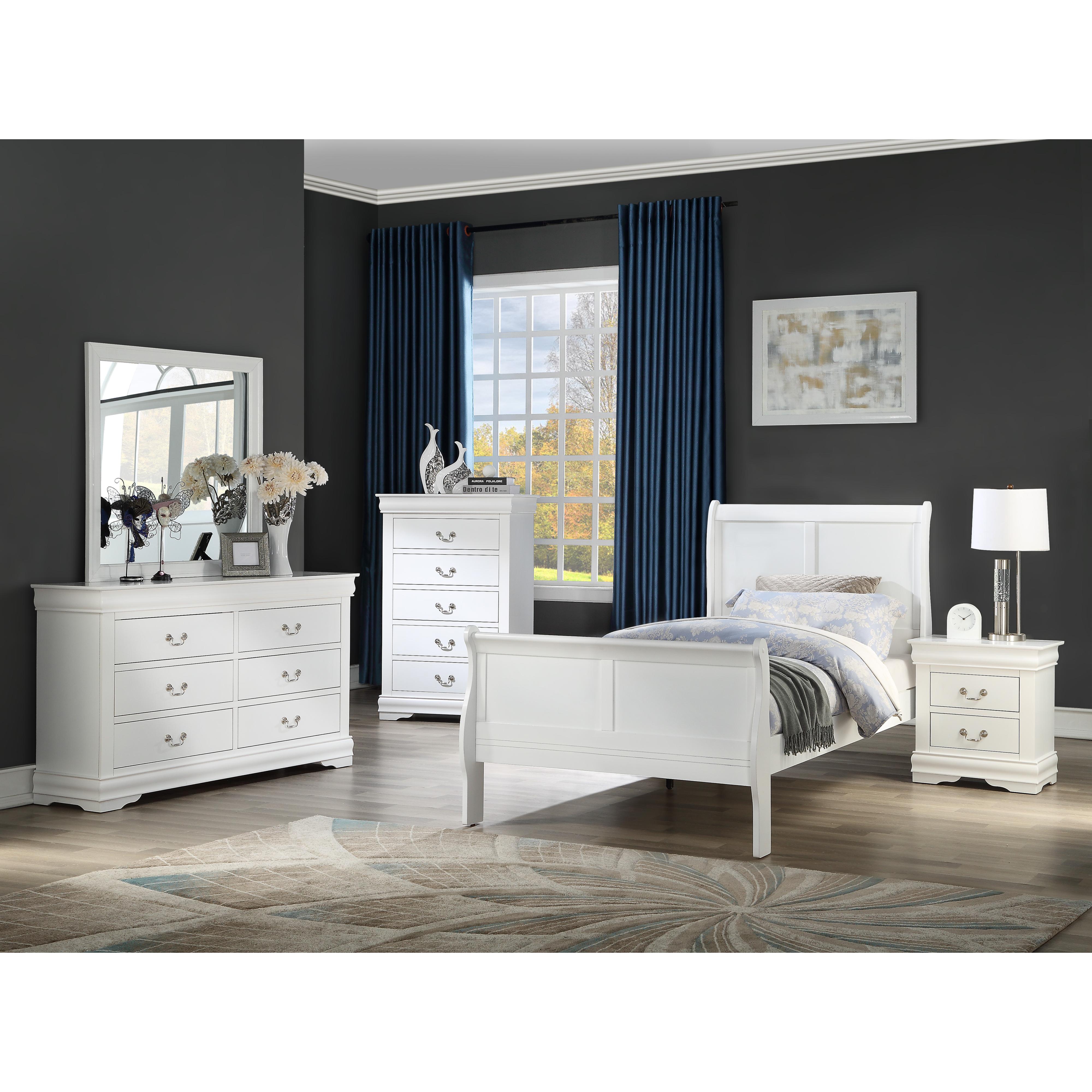  Size_Twin  -- Louis Philipe B3750-T Twin Bed - Greige IMAGE 2