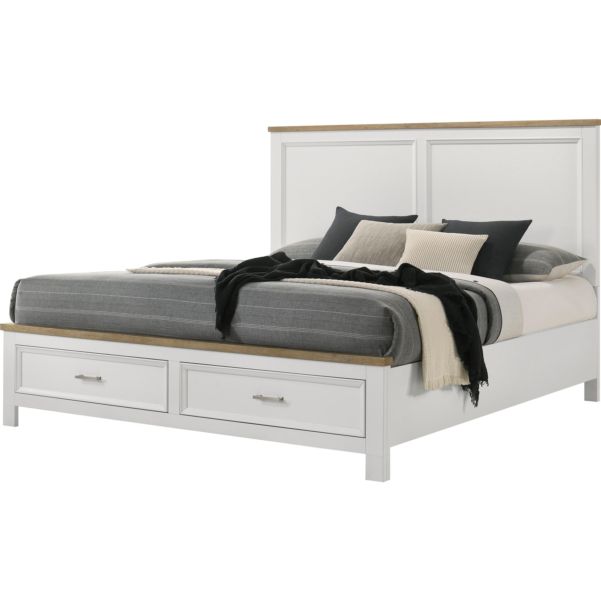  Crown Mark Aston Queen Panel Bed with Storage B6550-Q-HB/B6550-Q-FBD/B6550-KQ-RAIL IMAGE 1