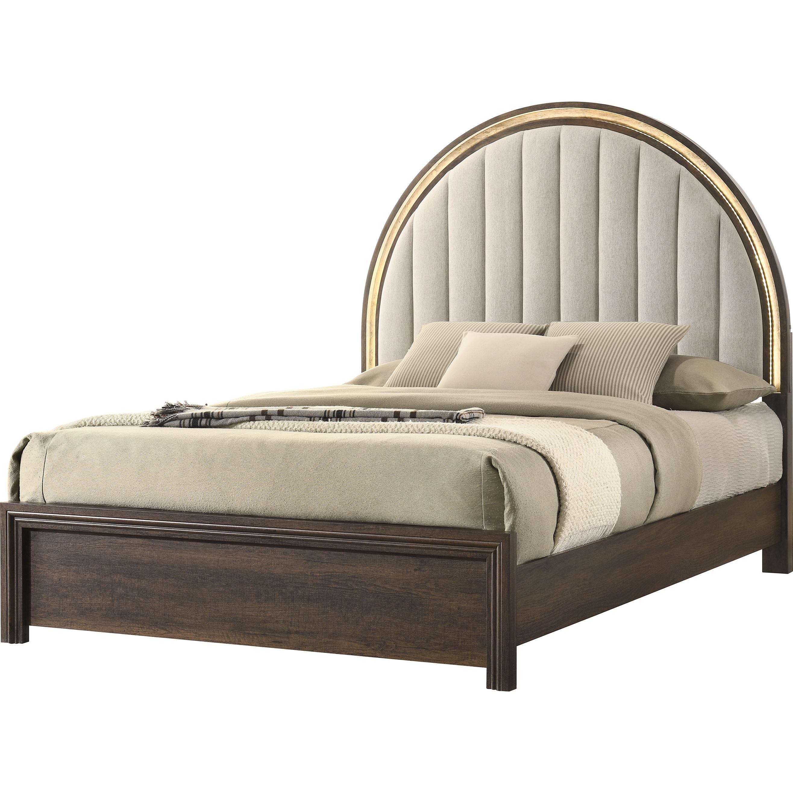  Size_King  -- Crown Mark Noreen Upholstered Panel Bed IMAGE 1