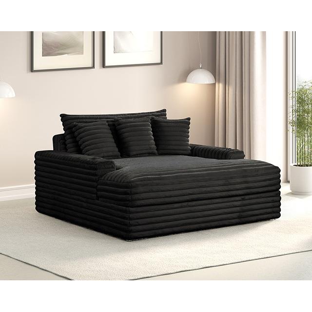  Furniture of America Veyrier FM6901BK-CE 2 Arm Chaise IMAGE 1