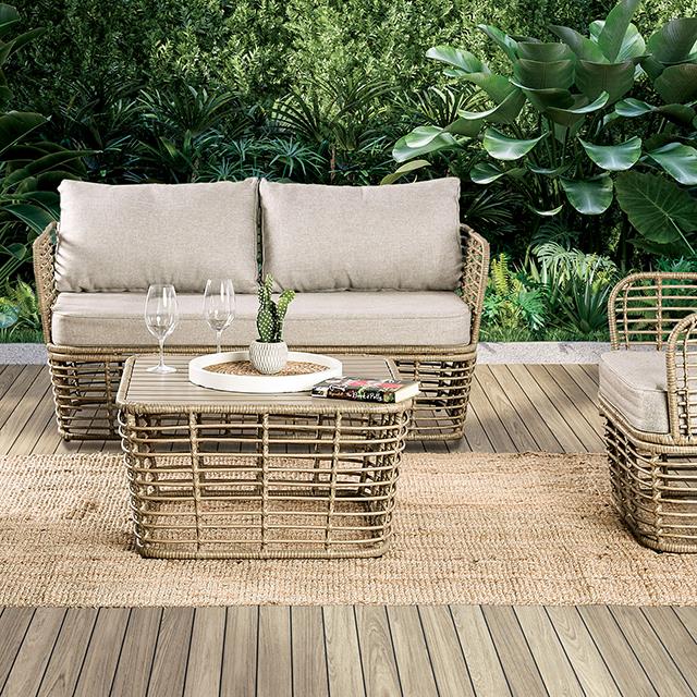  Furniture of America Johari FM80016NT-4PC-BN 4 Pc Conversation Set IMAGE 1
