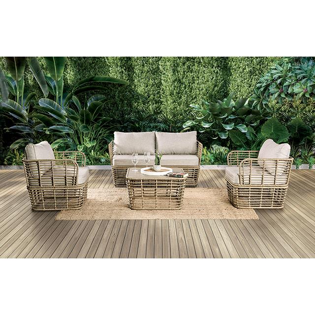  Furniture of America Johari FM80016NT-4PC-BN 4 Pc Conversation Set IMAGE 2
