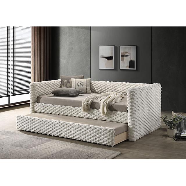  Furniture of America Palmeri FM1201WH-BED Twin Daybed with Trundle IMAGE 1