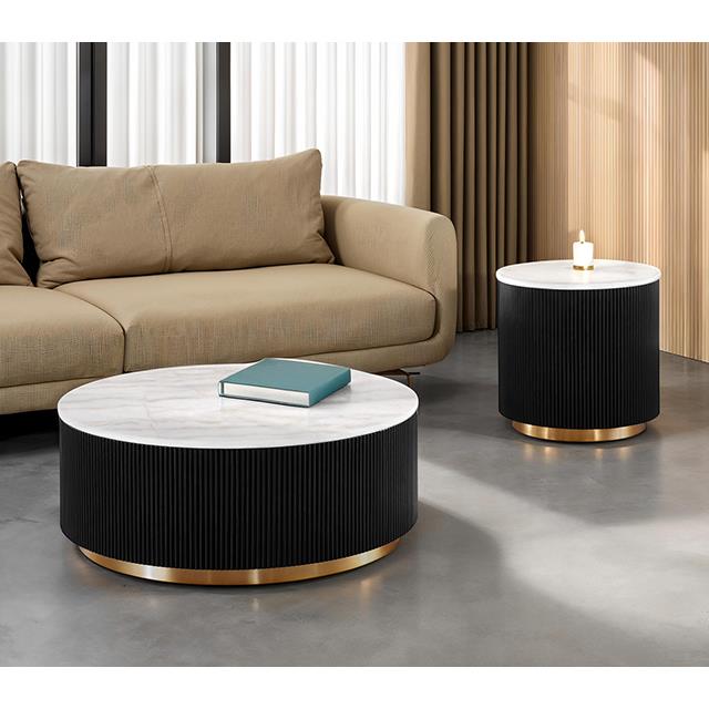 Furniture of America Virden FM47000BK-ER Round End Table IMAGE 1
