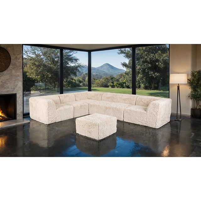  Furniture of America Nappi FM62102BG-SECT-L+OT Large L-Sectional with Ottoman IMAGE 1