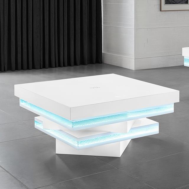  Furniture of America Anwar FM47009WH-C Square Cocktail Table IMAGE 1