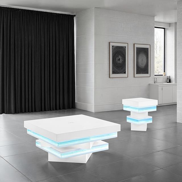 Furniture of America Anwar FM47009WH-C Square Cocktail Table IMAGE 2