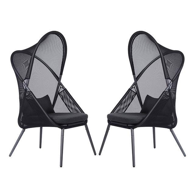  Furniture of America Alverta GM-1014BK-2PK Set Of 2 Foldable Chair IMAGE 1