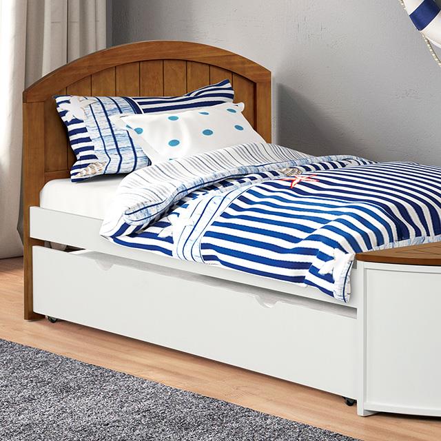  Furniture of America Poseidon FM7629AK-T-BED+TR Twin Captain Bed IMAGE 1