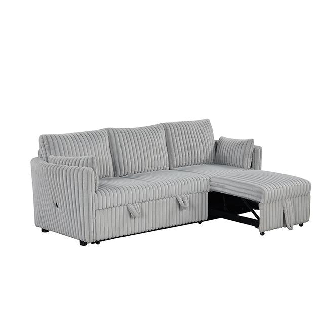  Furniture of America Denholme SL64002GY-SF-PK Sectional with Pull Out IMAGE 2