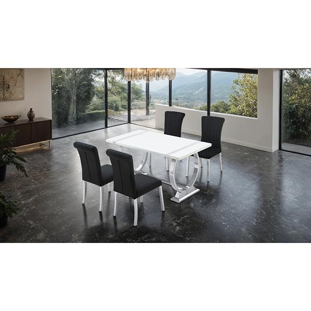  Furniture of America Holstebro FM37007SV-T-5PC-07SB 5 Pc 60" Dining Table Set IMAGE 1
