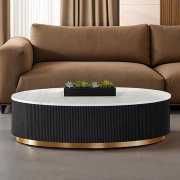  Furniture of America Virden FM47000BK-CO Oval Cocktail Table IMAGE 1