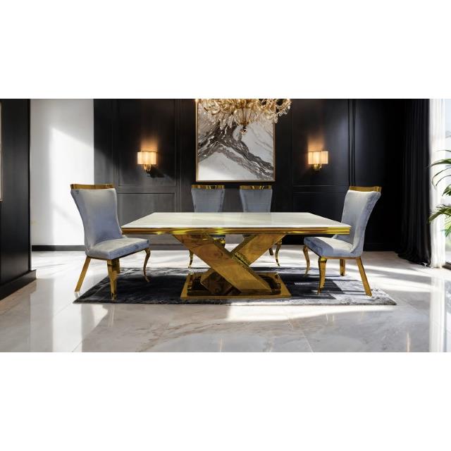  Furniture of America Palazzo FM33002GD-T-7PC-11BK 7 Pc Dining Table Set IMAGE 4