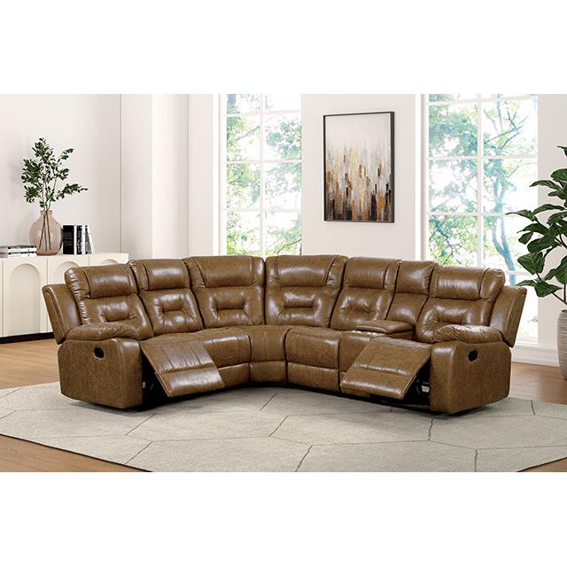  Furniture of America Ezekius FM6011BR-M-SECT Manual Sectional IMAGE 1